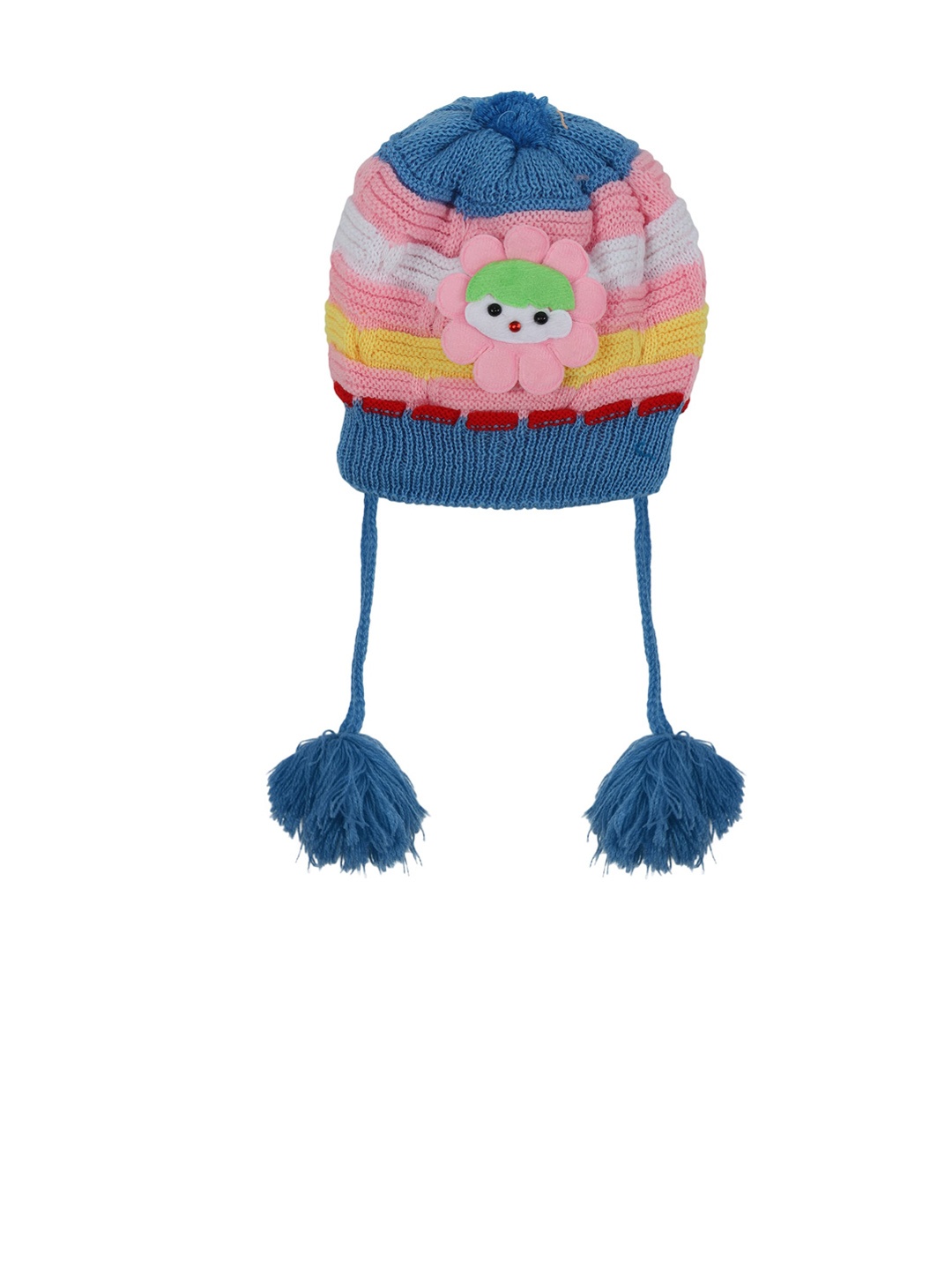 

Superminis Unisex Kids Teal & Pink Self Design Beanie