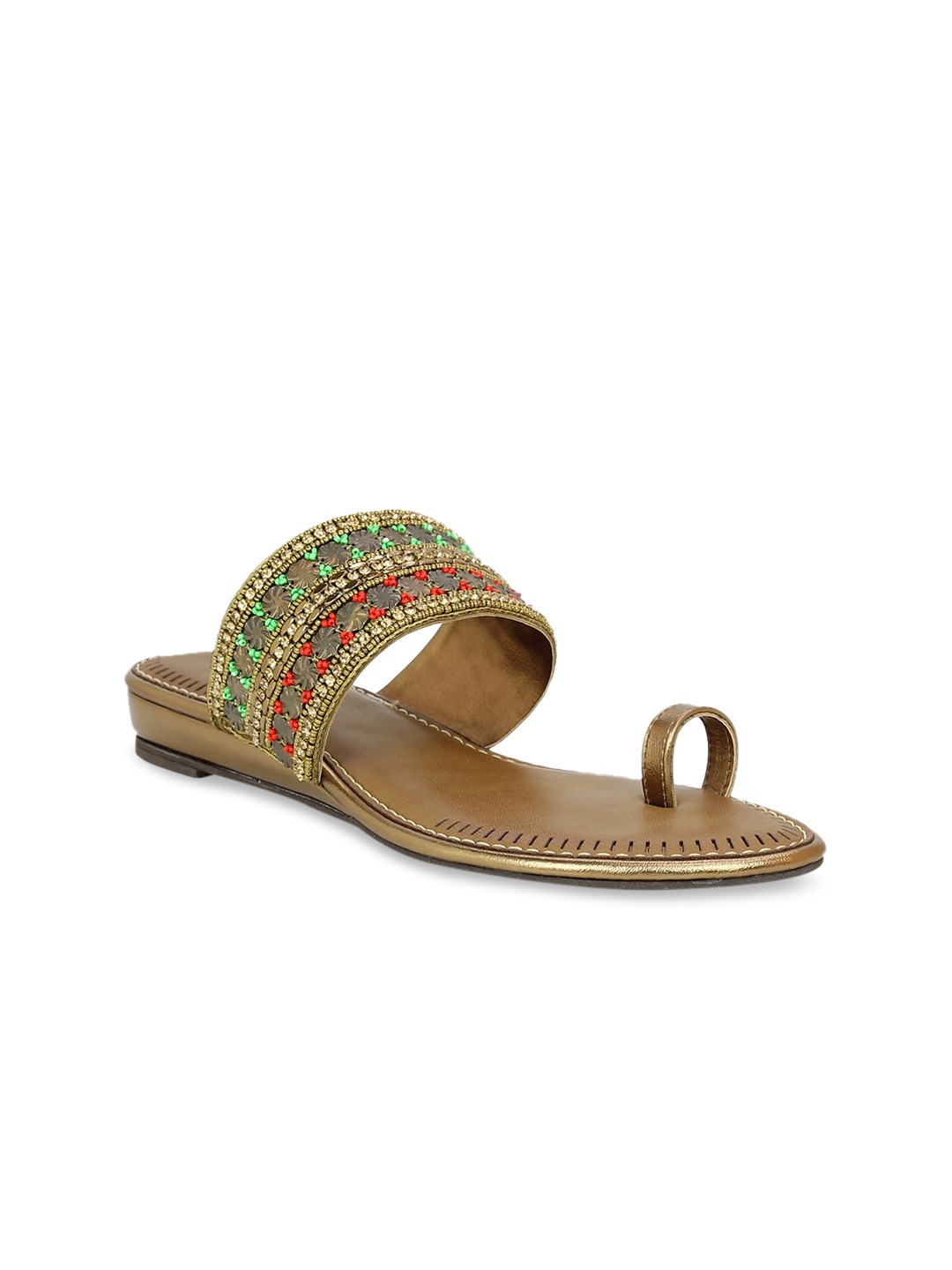 

Inc 5 Women Gold-Toned Embellished Sandals