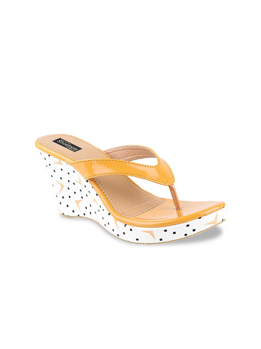 

Shoetopia Women Yellow Solid Sandals