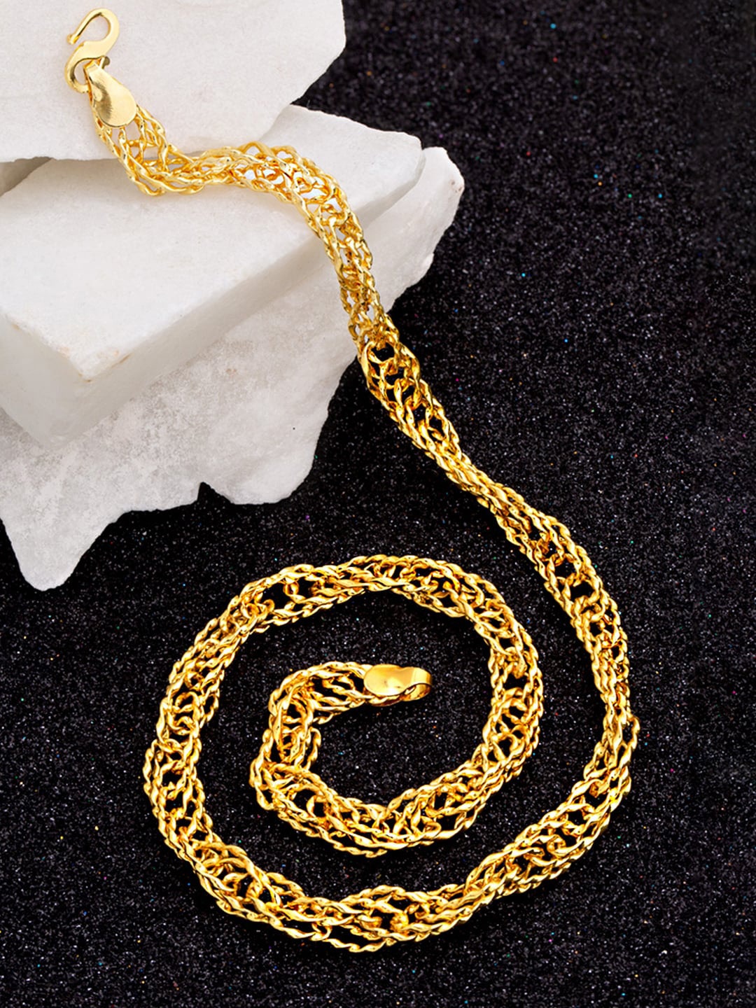 

Dare by Voylla Men Gold-Toned Brass Gold-Plated Chain
