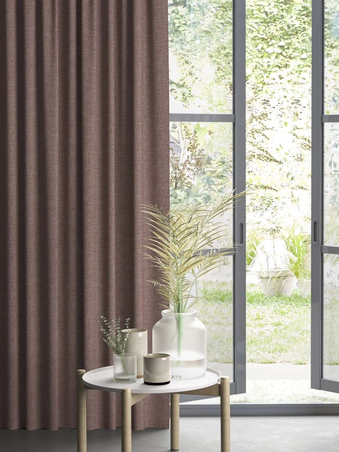 

DDecor Mauve Single Sheer Long Door Curtain