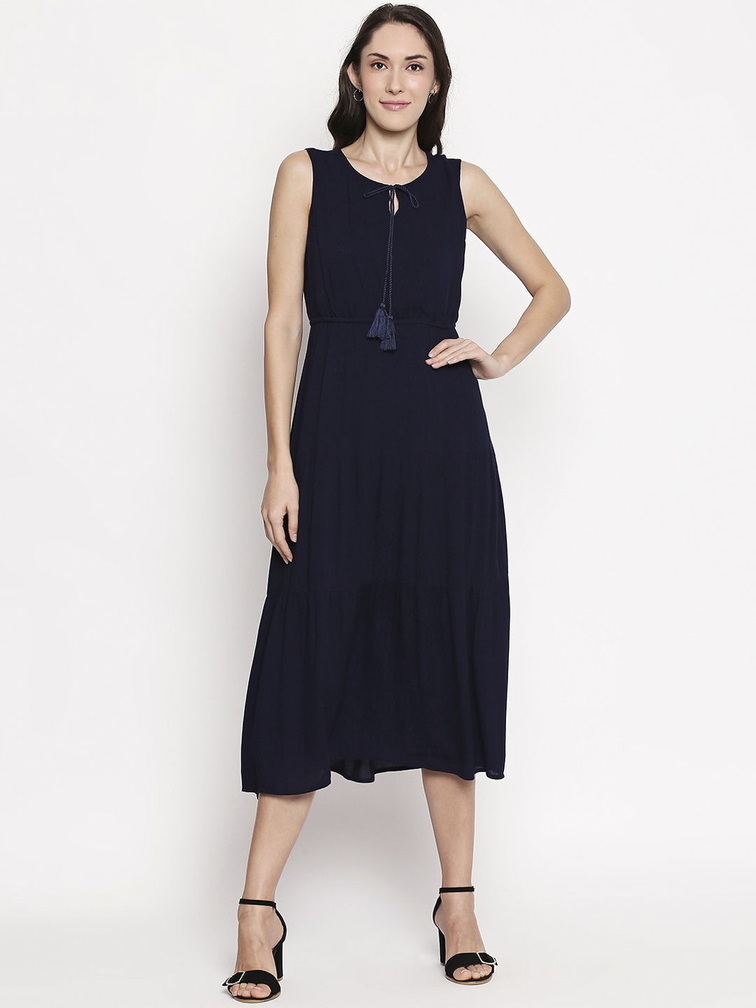 

Honey by Pantaloons Women Navy Blue Solid Fit and Flare Dress