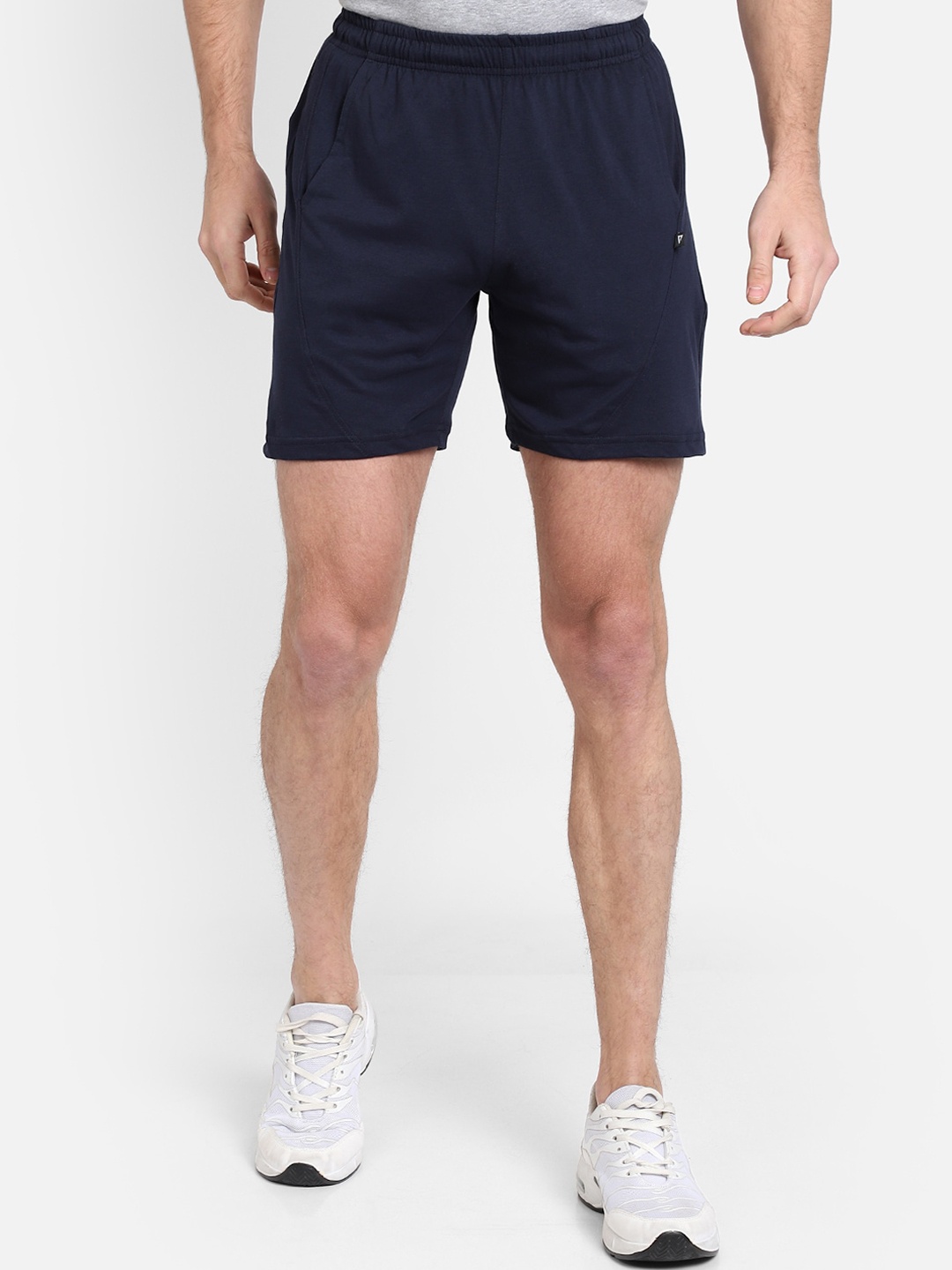 PROTEENS Men Navy Blue Solid Regular Fit Sports Shorts