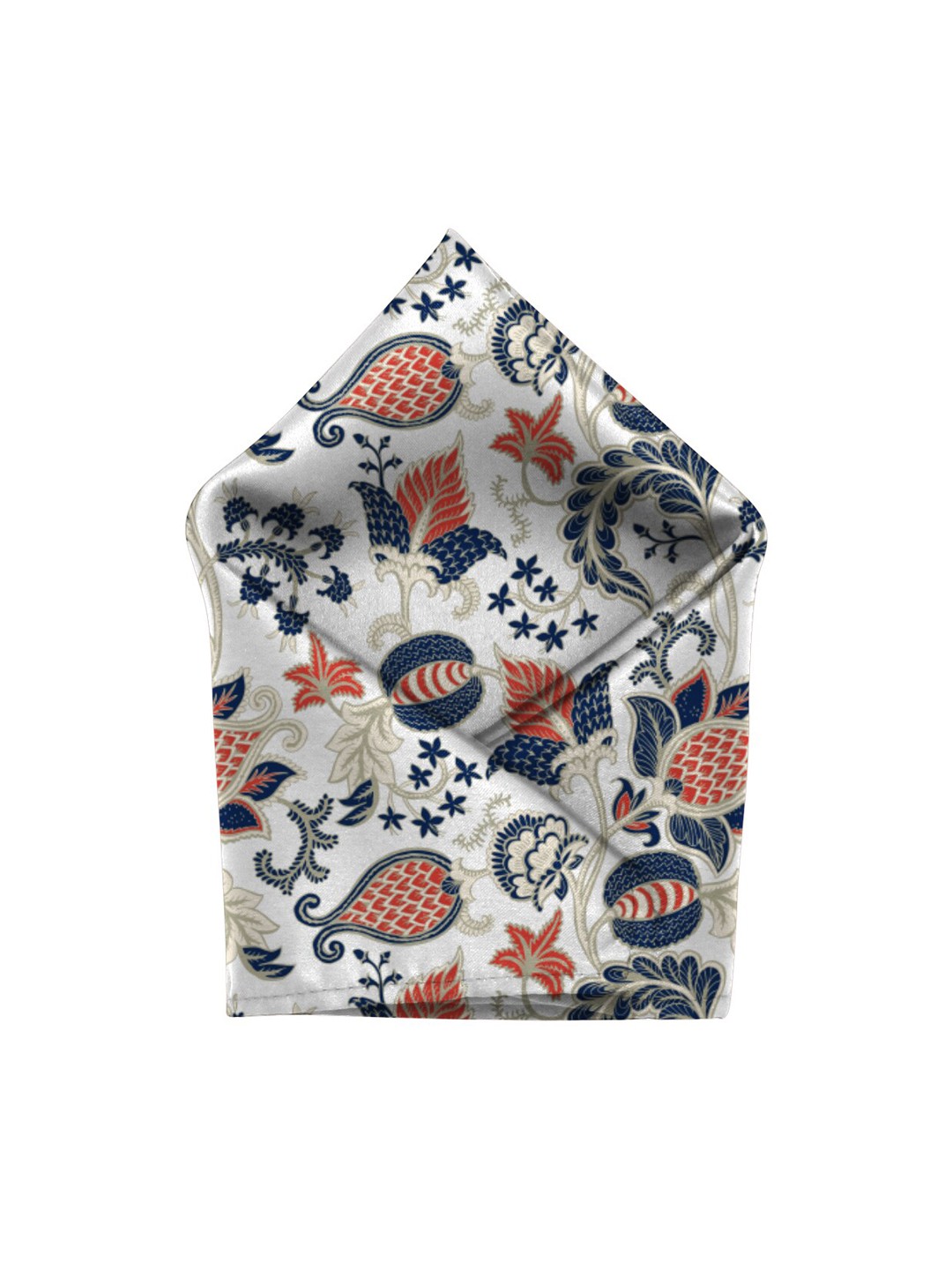 

Blacksmith Men White & Blue Paisley Printed Linen Pocket Square