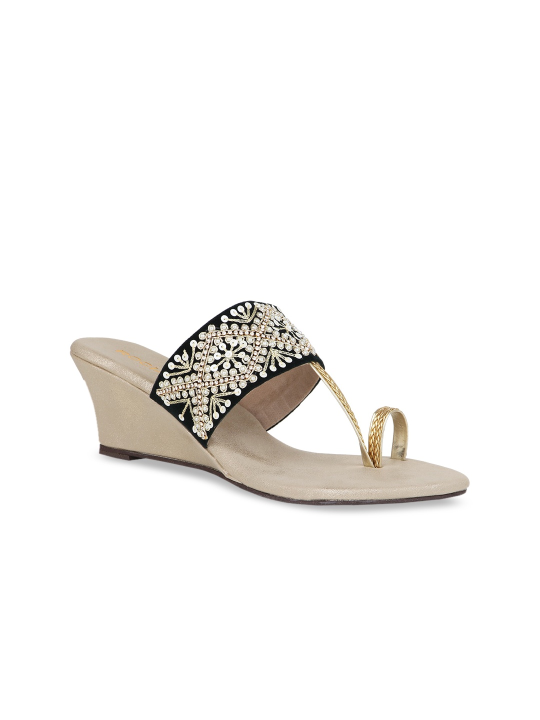 

Rocia Women Gold-Toned Woven Design Sandals