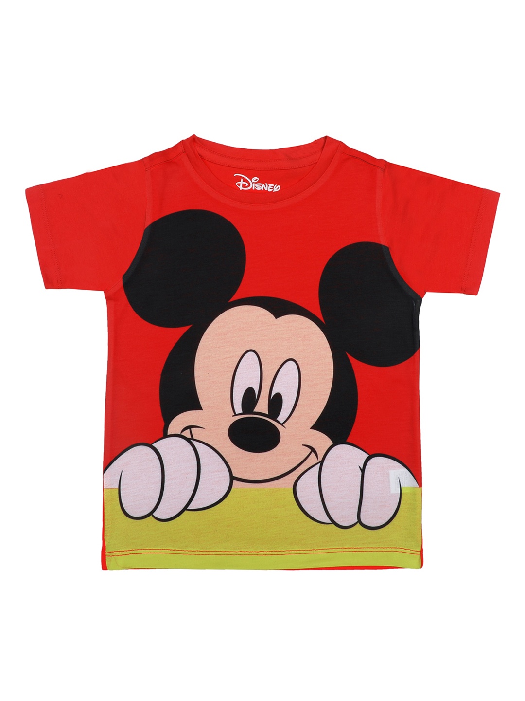 

Disney by Wear Your Mind Boys Red Mickey Mouse Print Round Neck T-shirt