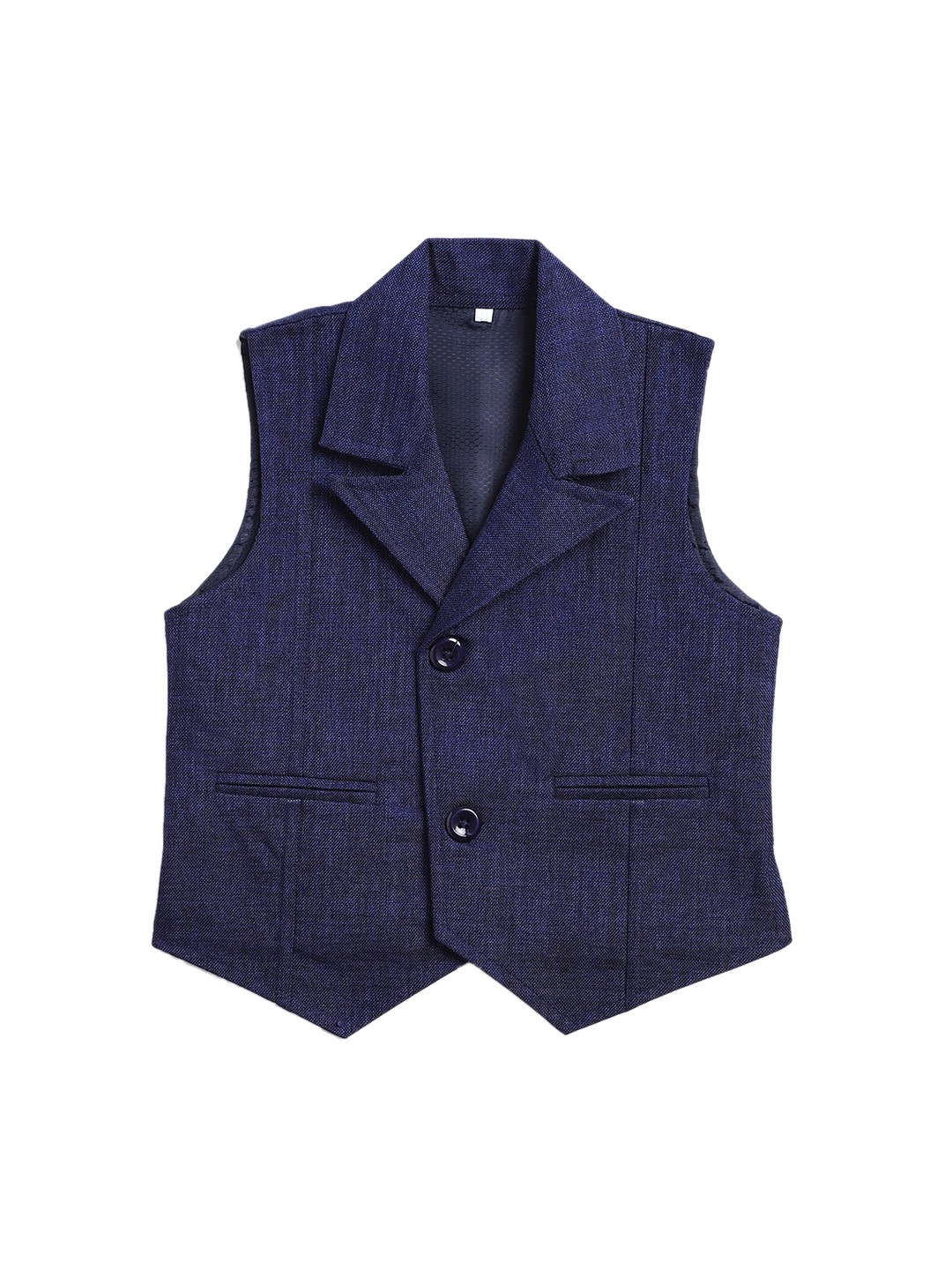 

Kidling Boys Navy Blue Solid Woven Sustainable Waistcoat