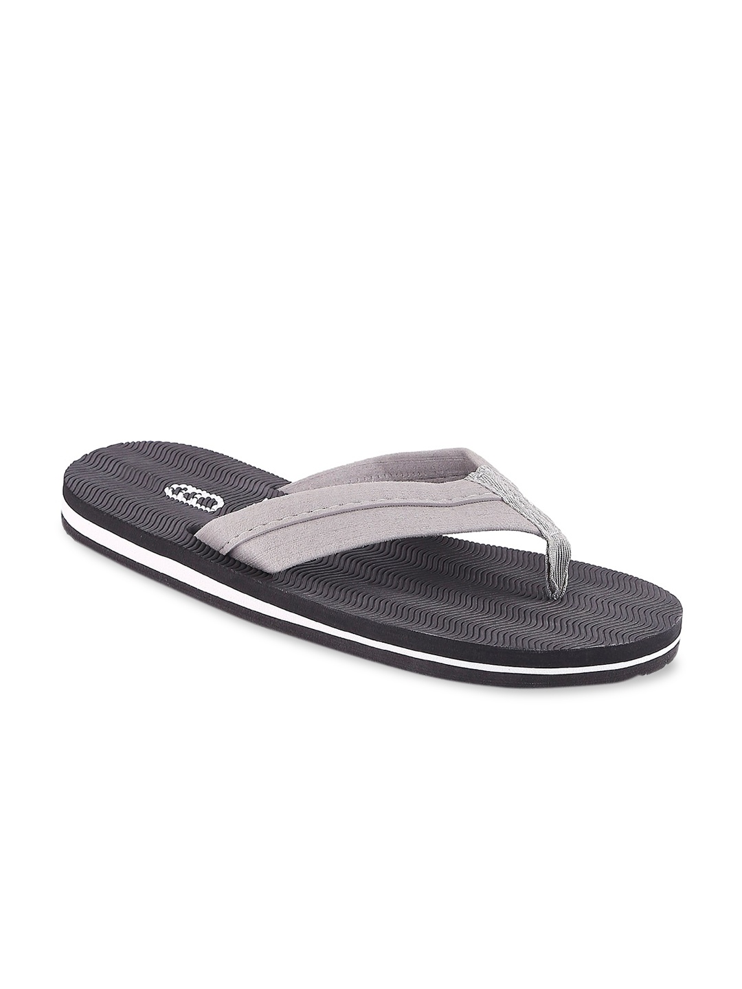 

Ajile by Pantaloons Men Grey & Black Solid Thong Flip-Flops