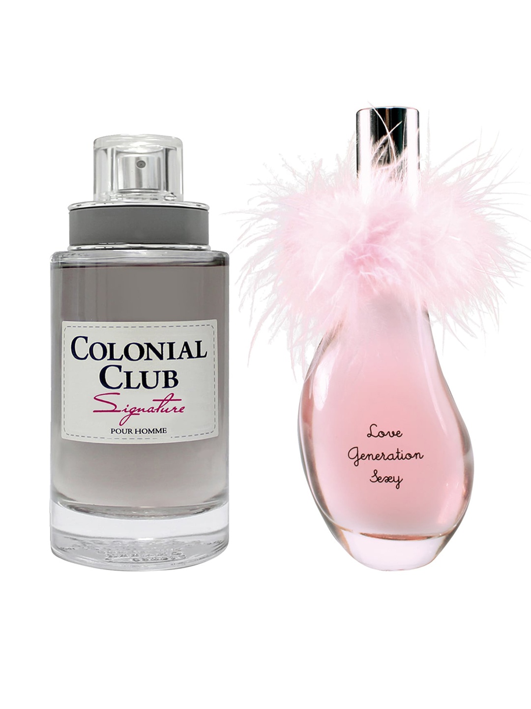 

Jeanne Arthes Men Colonial Club Signature & Women Love Generation Sexy Combo EDP - 160 ml, Transparent