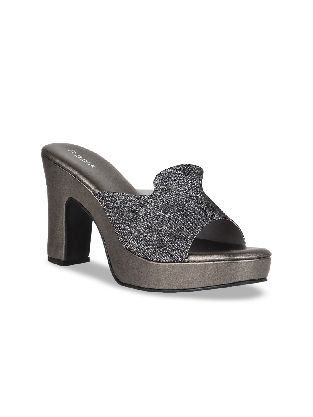 

Rocia Women Gunmetal-Toned Solid Peep Toes, Metallic