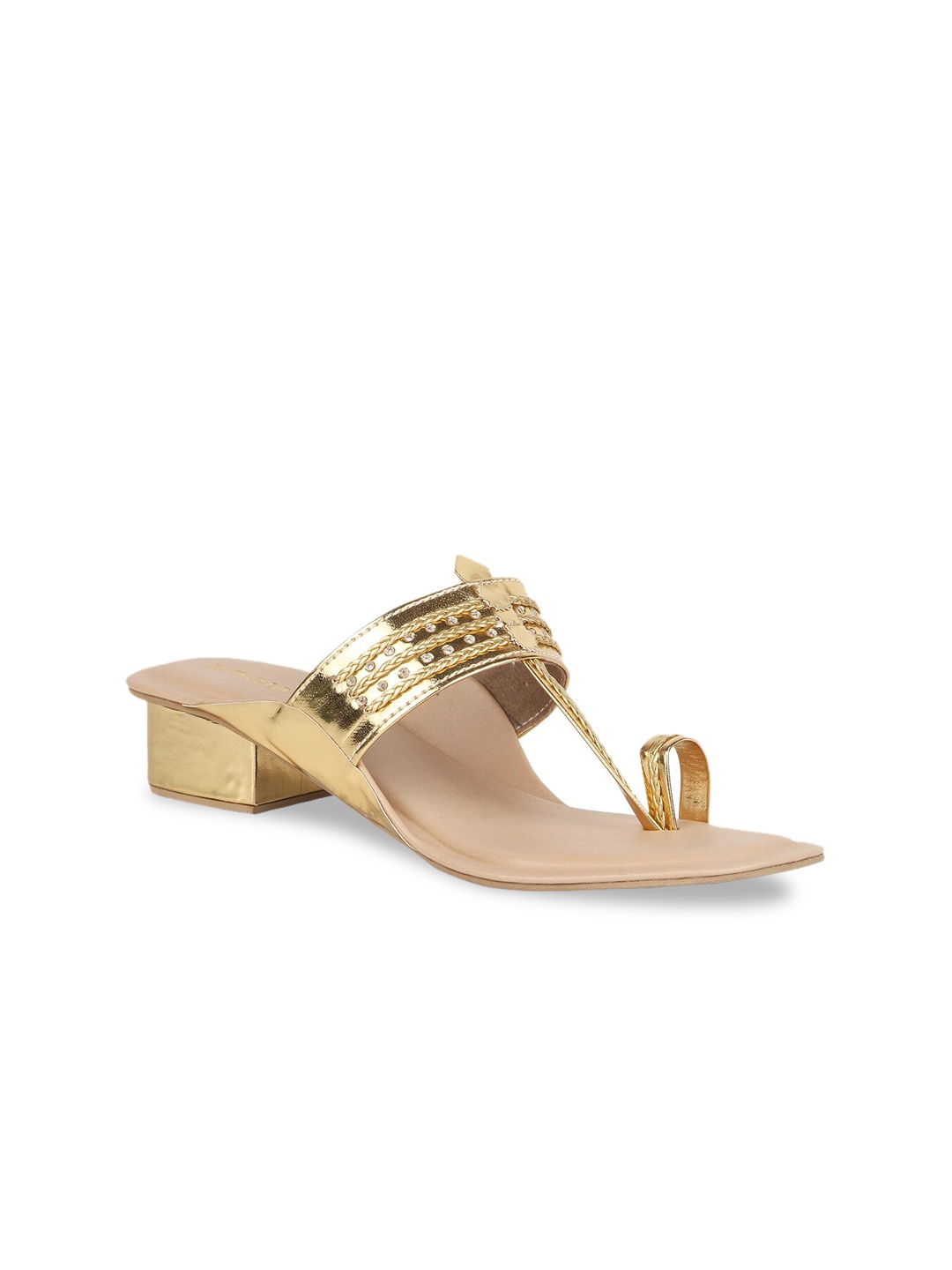 

Rocia Women Gold-Toned Woven Design Sandals
