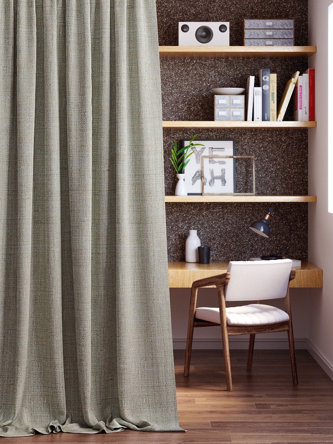 

DDecor Beige Self Design Door Single Curtain