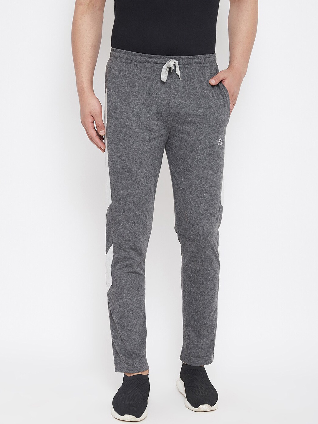 

Adobe Men Charcoal Grey Solid Straight-Fit Track Pants