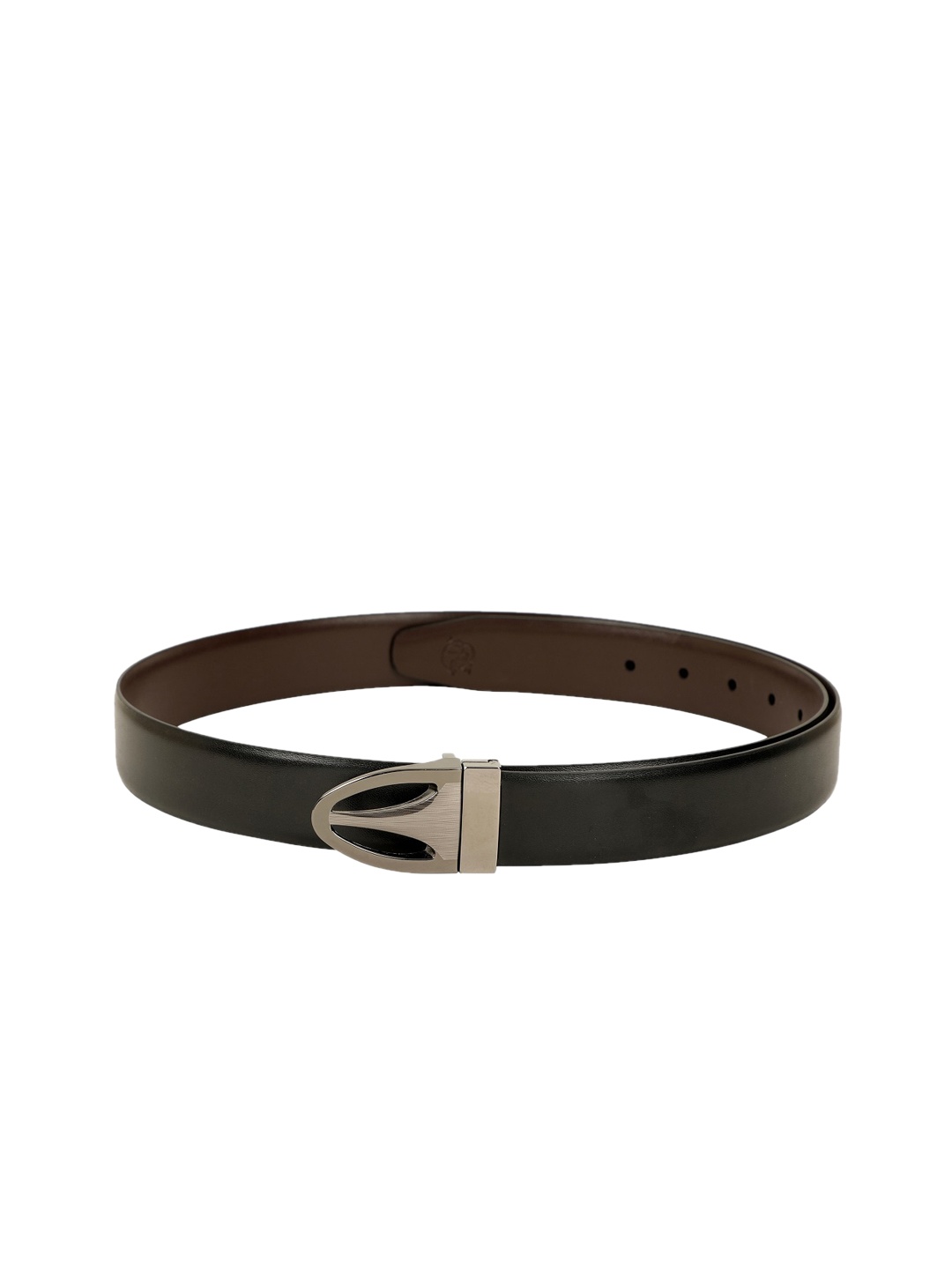 

ZEVORA Men Black & Brown Reversible Textured Belt