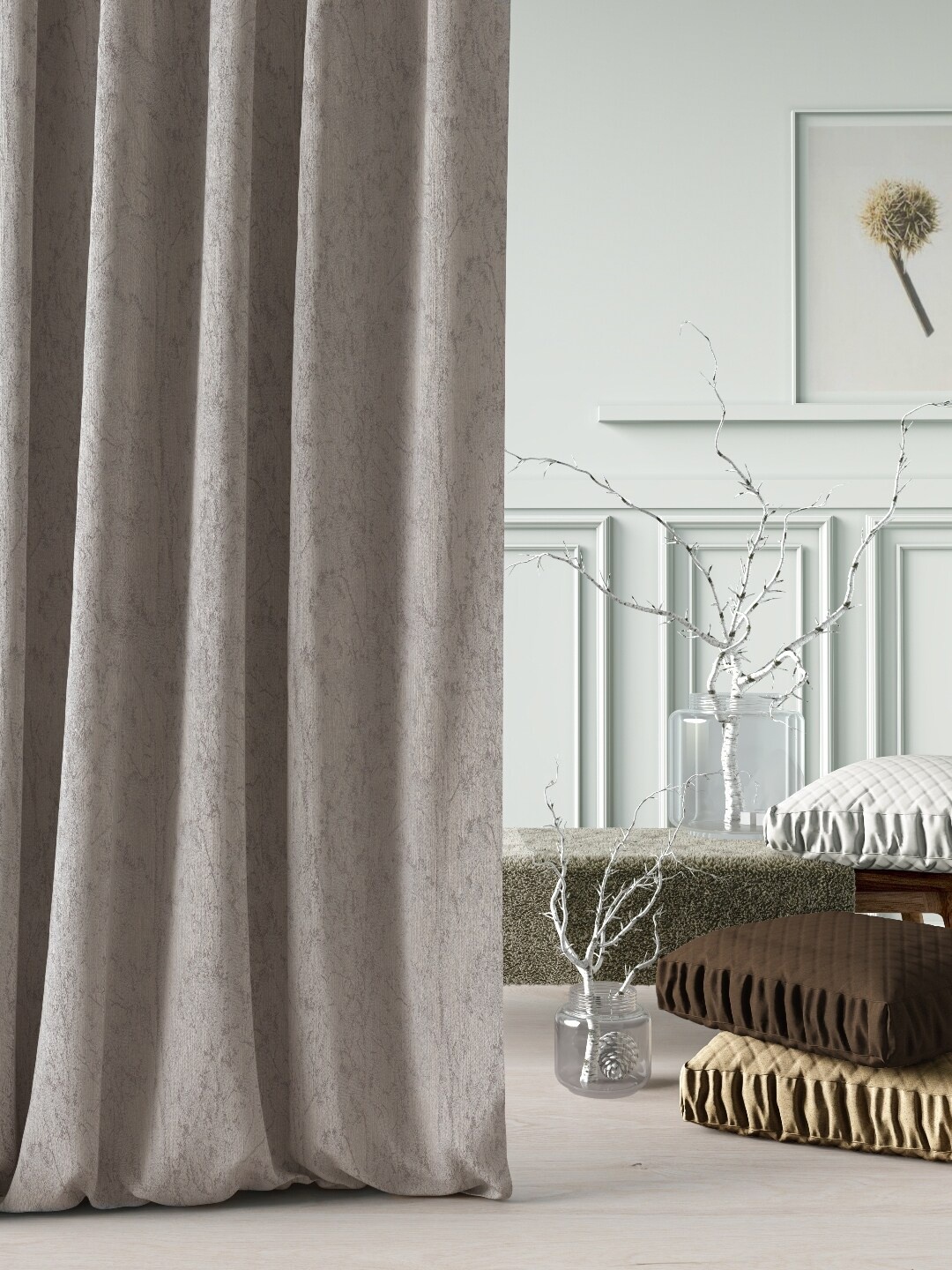 

DDecor Beige & Grey Long Door Curtain