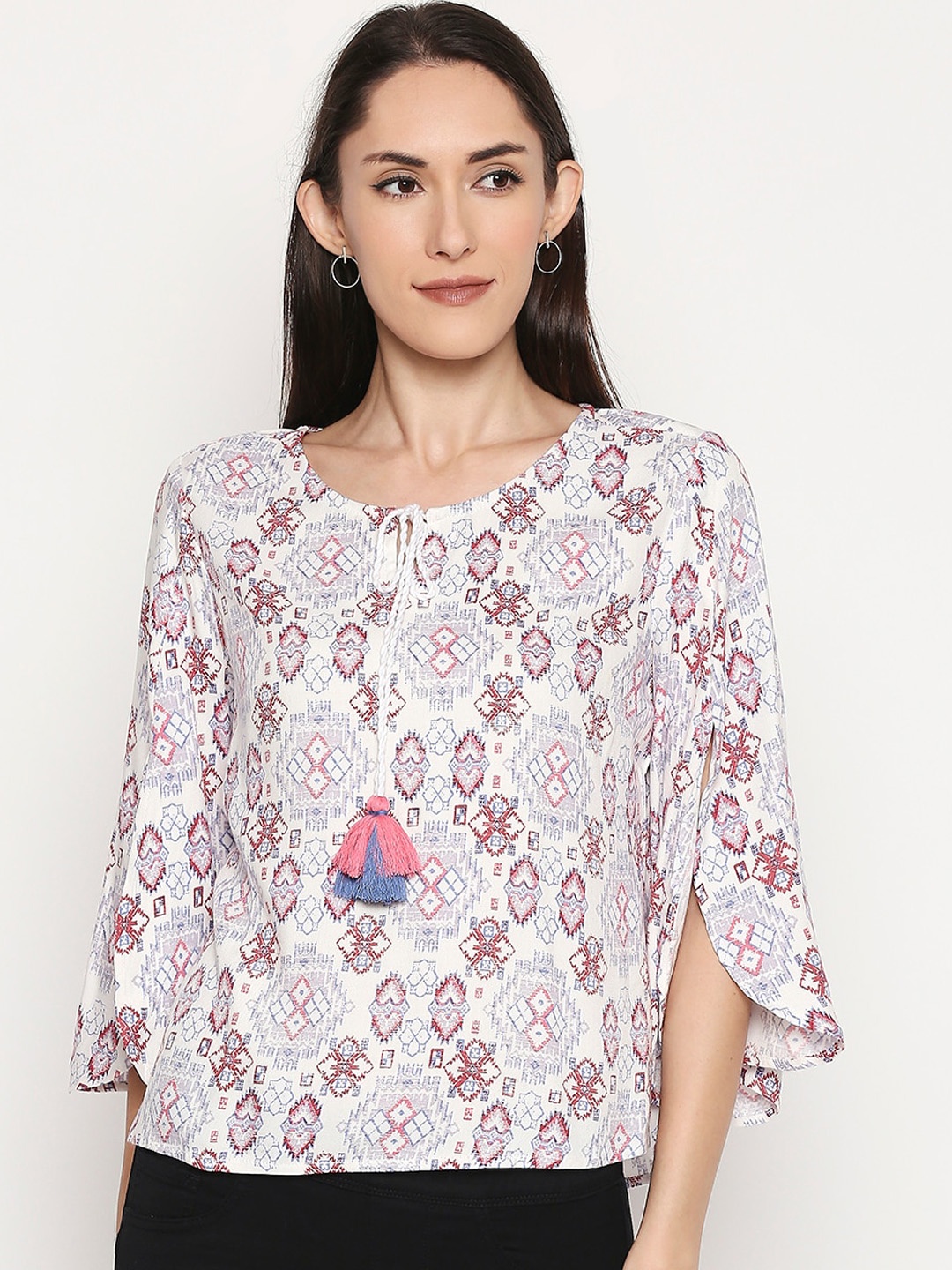 

People Women Off-White Printed Top