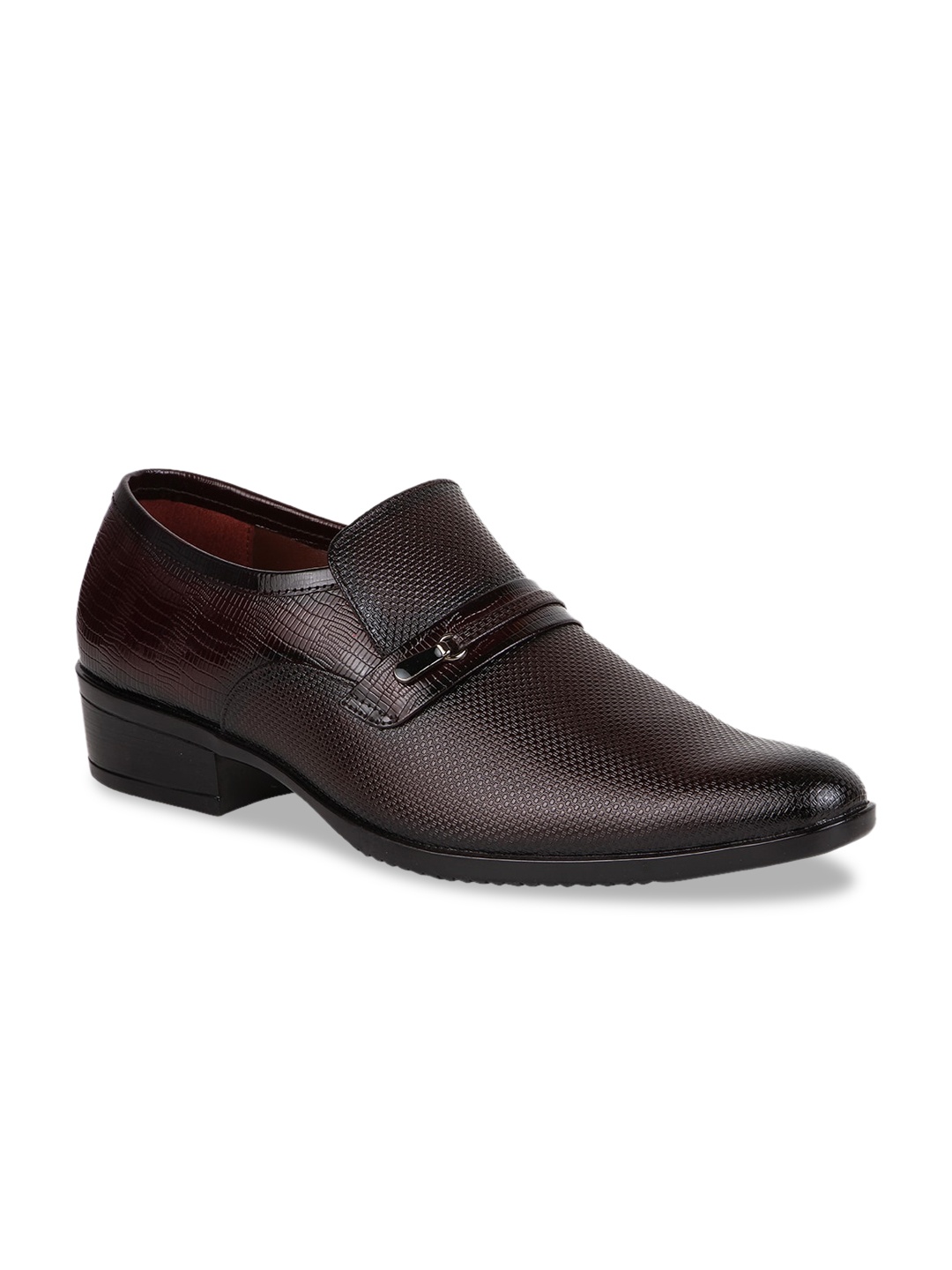 

Regal Men Maroon Textured Leather Formal Slip-Ons