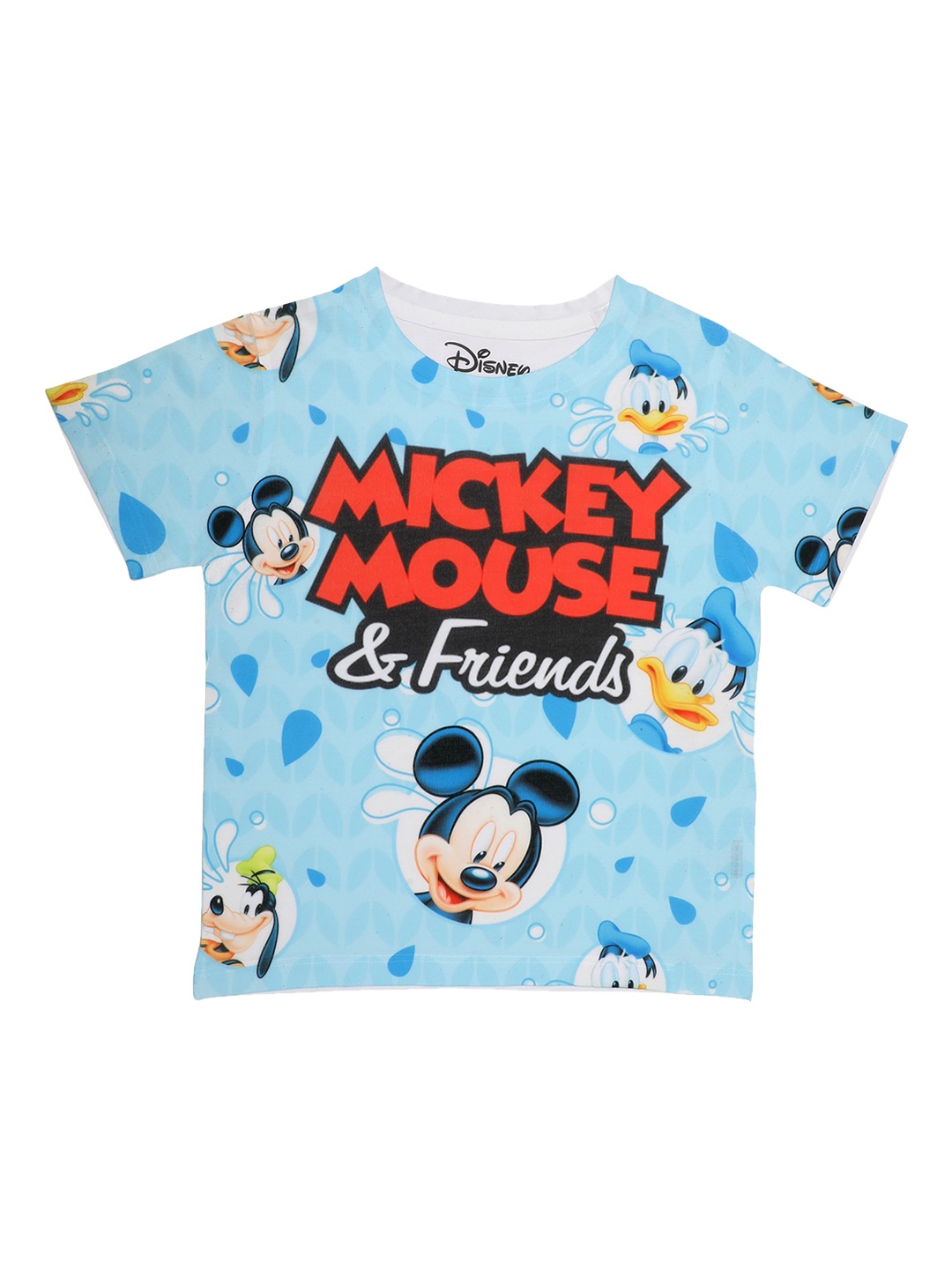 

Disney by Wear Your Mind Boys White Mickey Mouse Printed Round Neck T-shirt