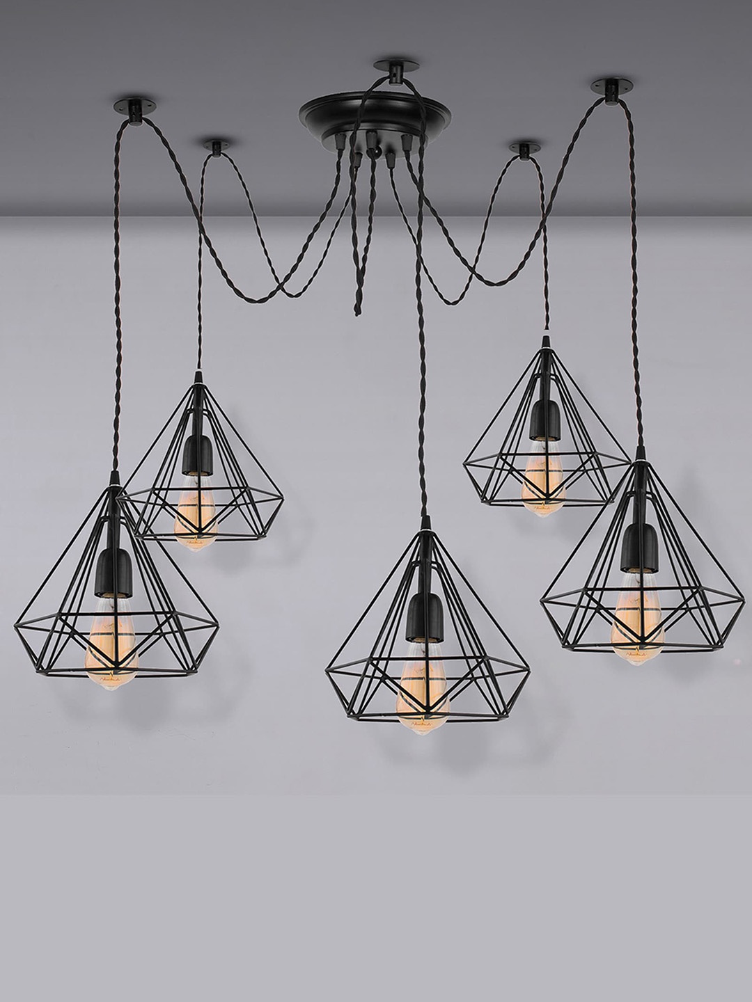 Homesake Black Solid Contemporary Cube Cluster Light