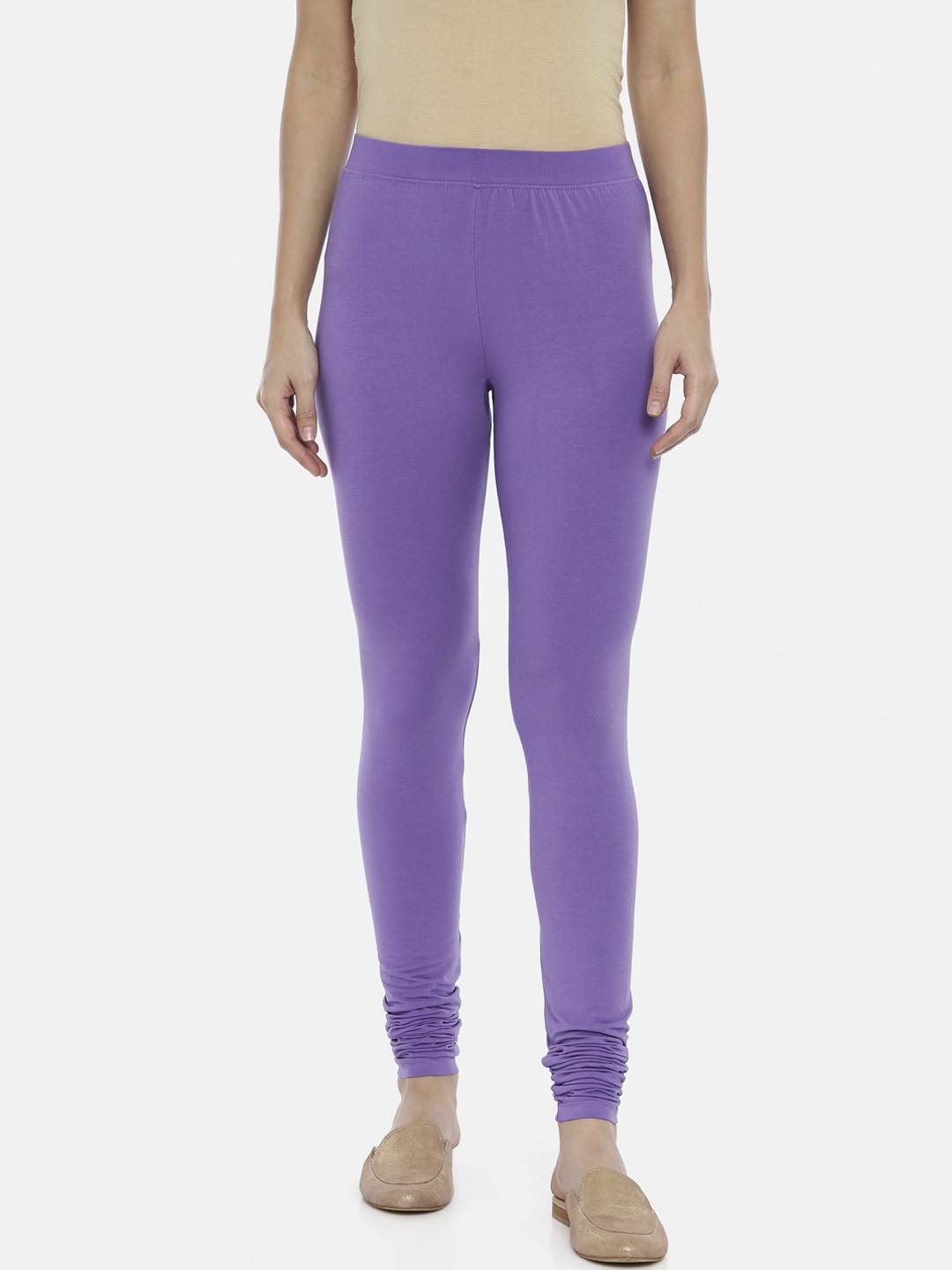

Huggy Women Purple Solid Churidar-Length Leggings