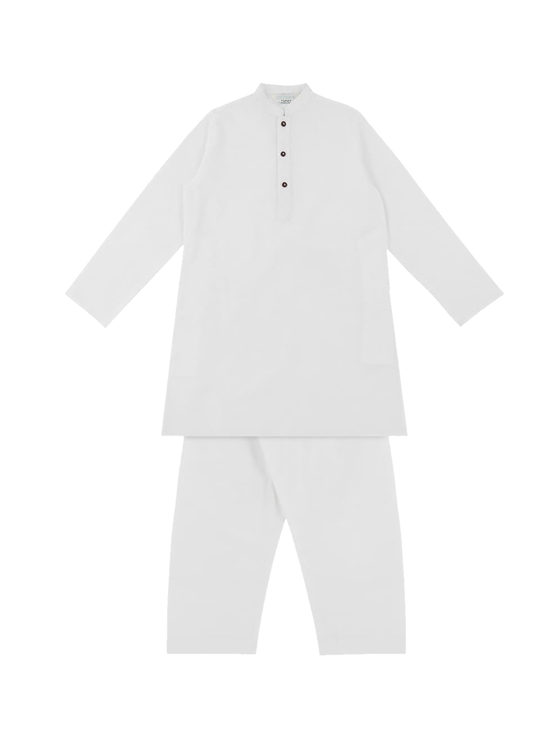 

indus route by Pantaloons Boys Off-White Solid Kurta with Pyjamas
