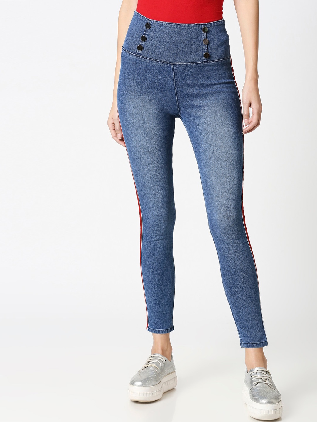 

High Star Women Blue Solid Slim Fit Stretchable Jeggings