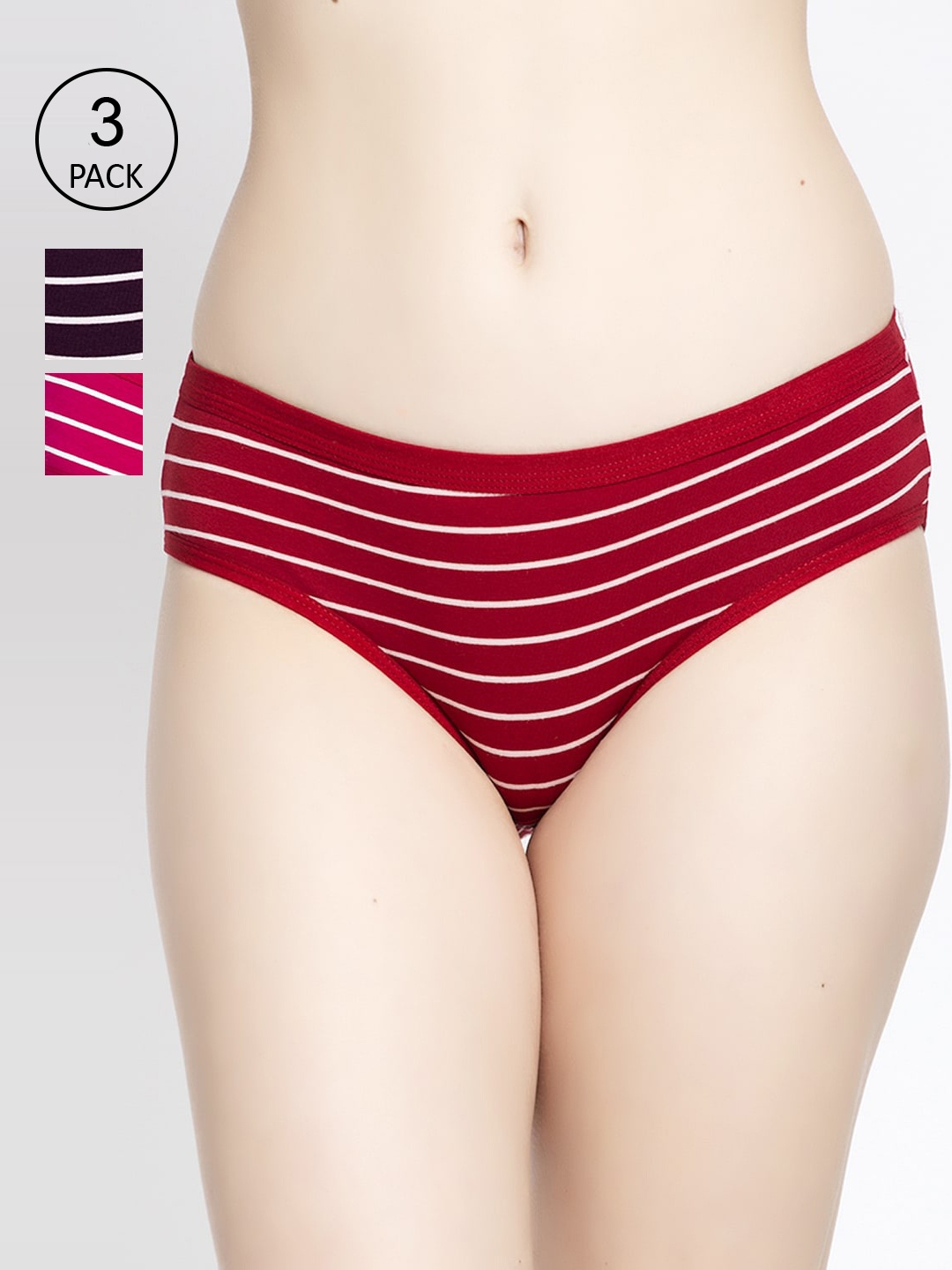 

GRACIT Women Pack Of 3 Assorted Hipster Briefs PW25-07-14-16