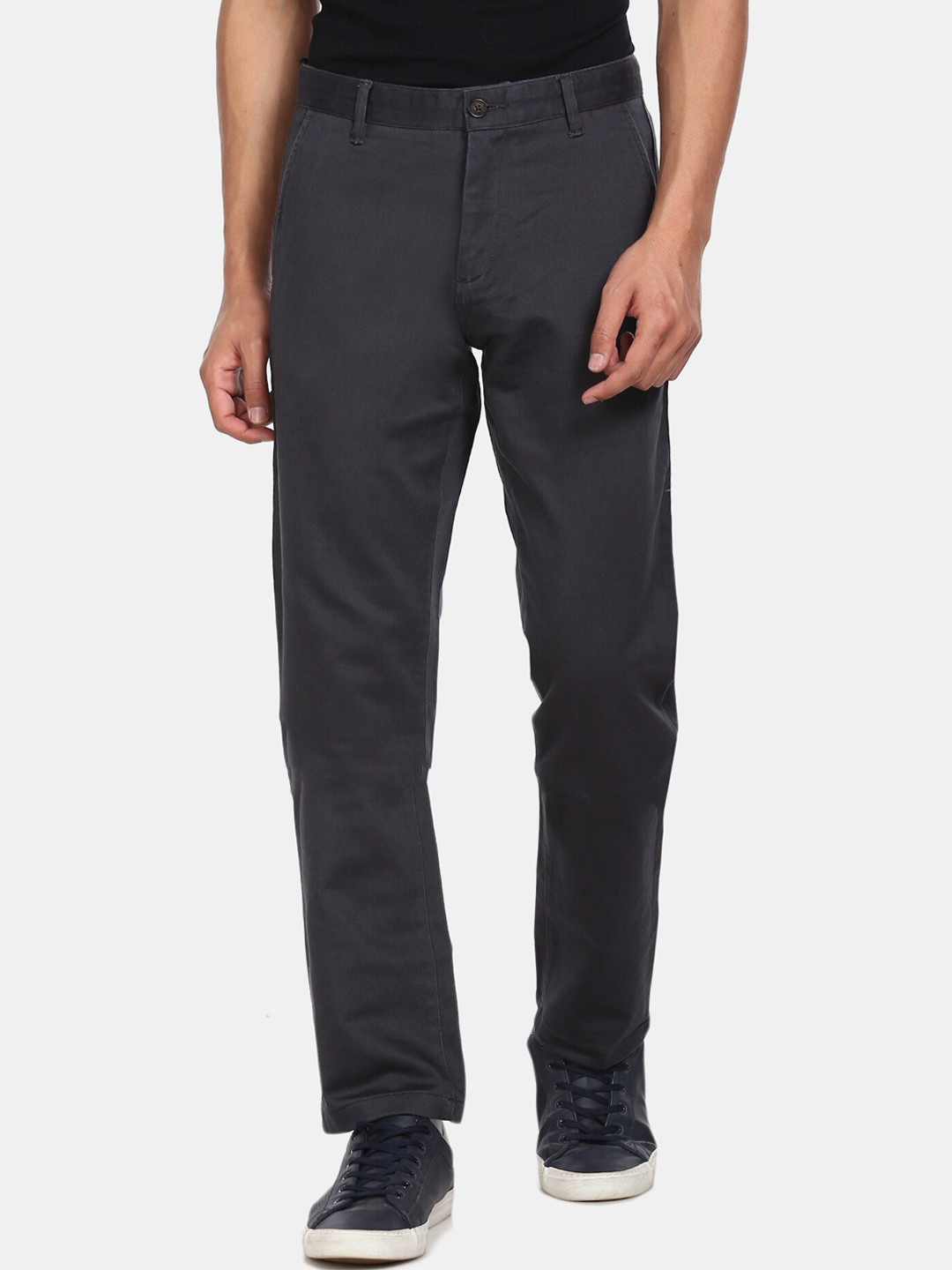 

Arrow Sport Men Charcoal Regular Fit Solid Trousers