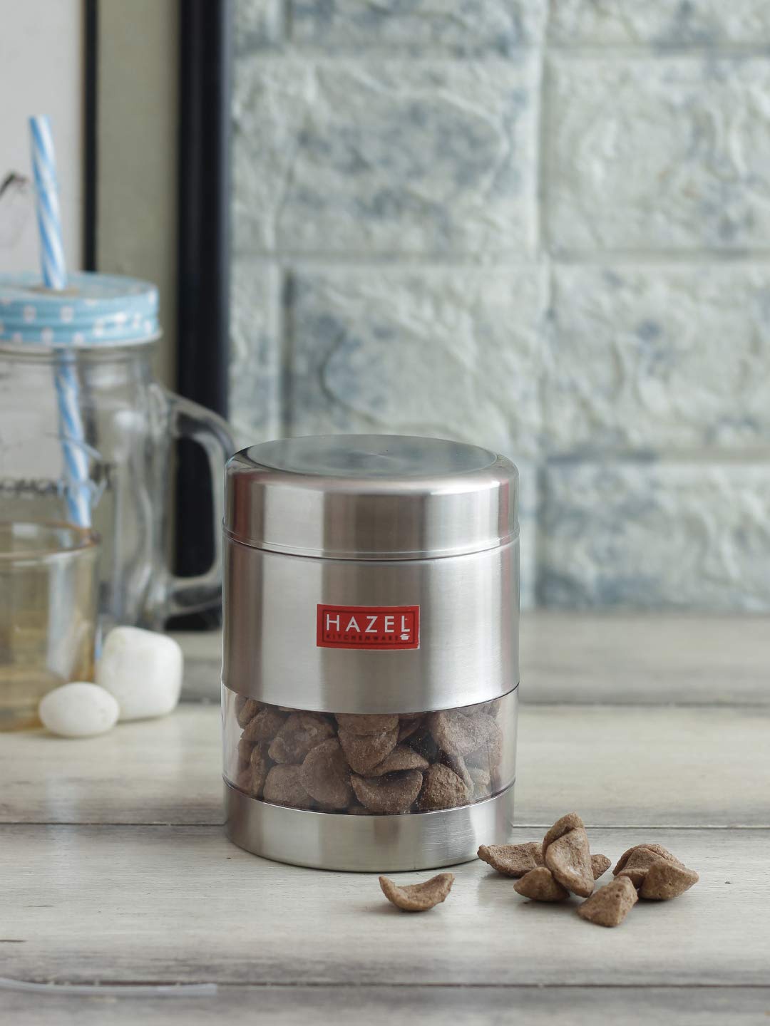 

HAZEL Silver Stainless Steel Container With Lid 500 ml