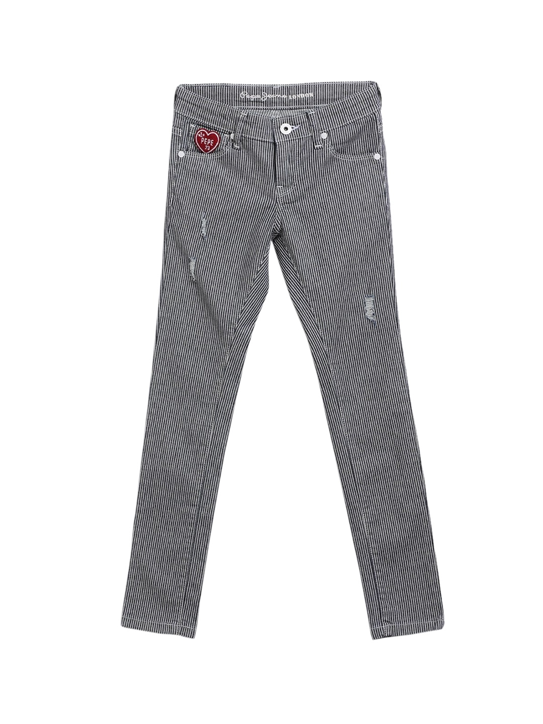 

Pepe Jeans Girls Navy Blue & White Skinny Fit Mid-Rise Clean Look Jeans