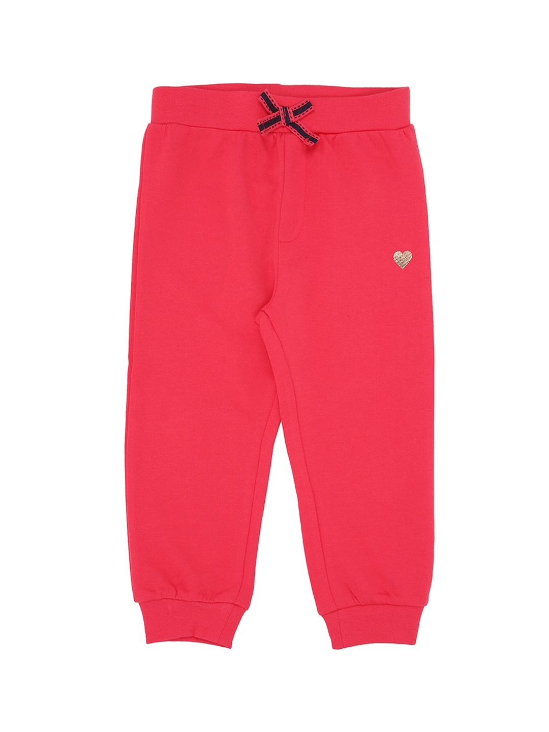 

Pantaloons Baby Infant Girls Fuchsia Pink Solid Cotton Straight-Fit Joggers