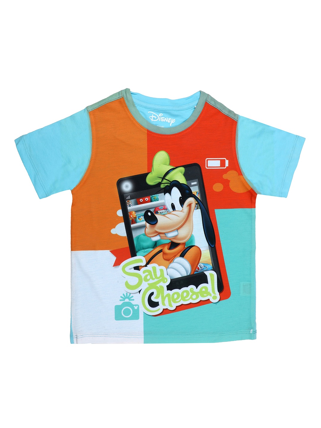 

Disney by Wear Your Mind Boys Blue Goofy Printed Round Neck T-shirt