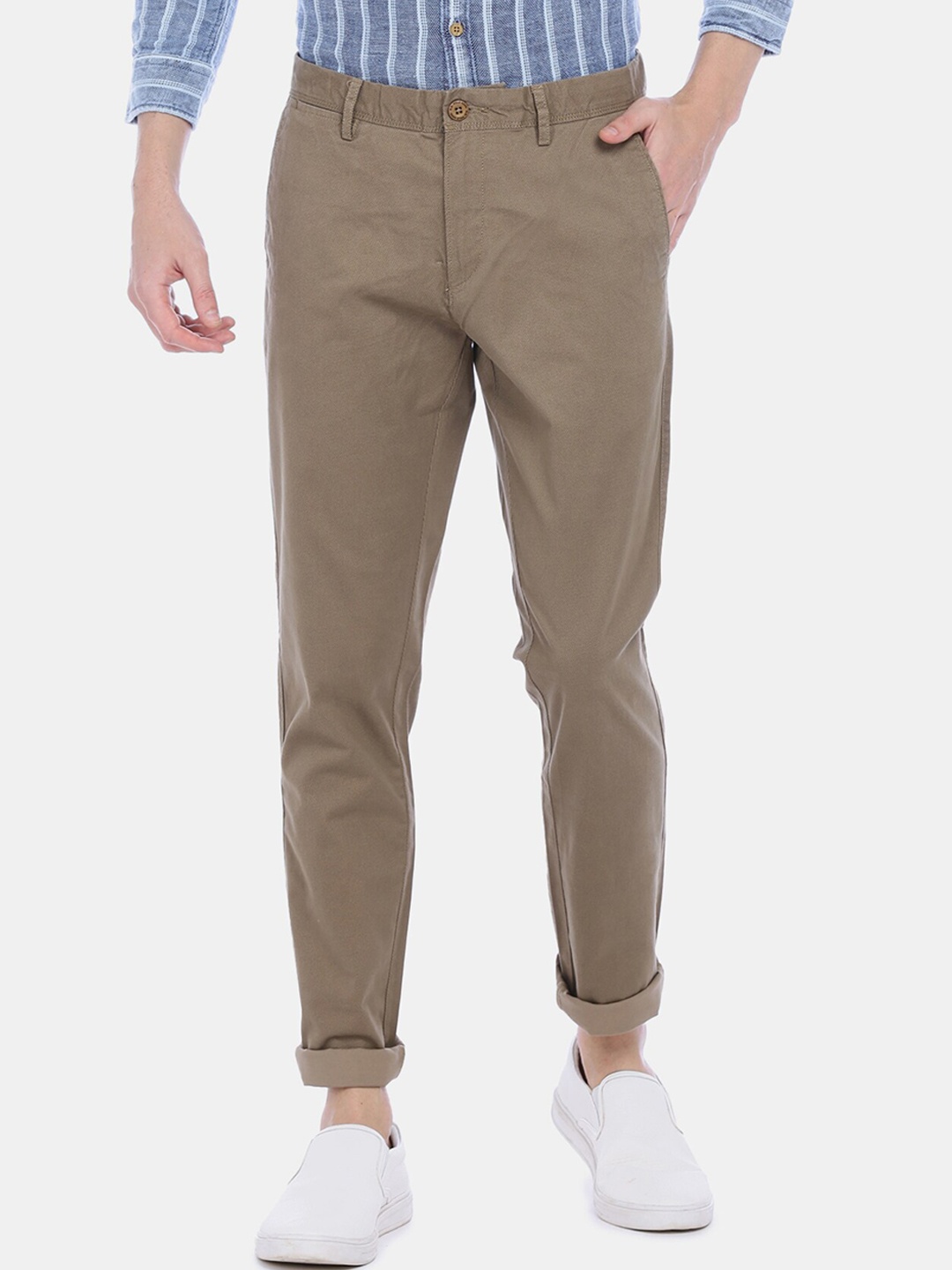 

U.S. Polo Assn. Men Beige Regular Fit Solid Chinos