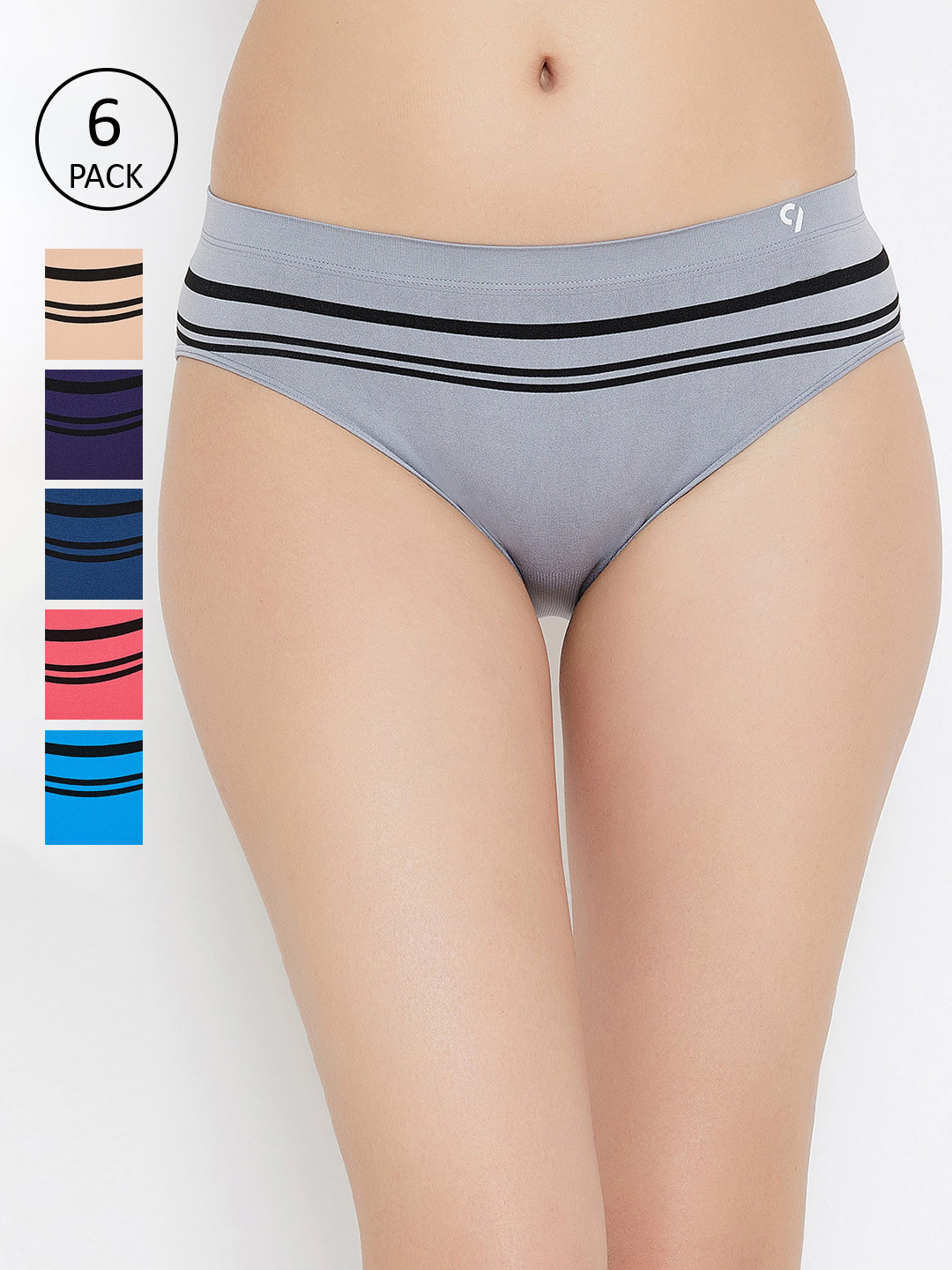 

C9 AIRWEAR Seamless Women Pack Of 6 Assorted Basic Briefs