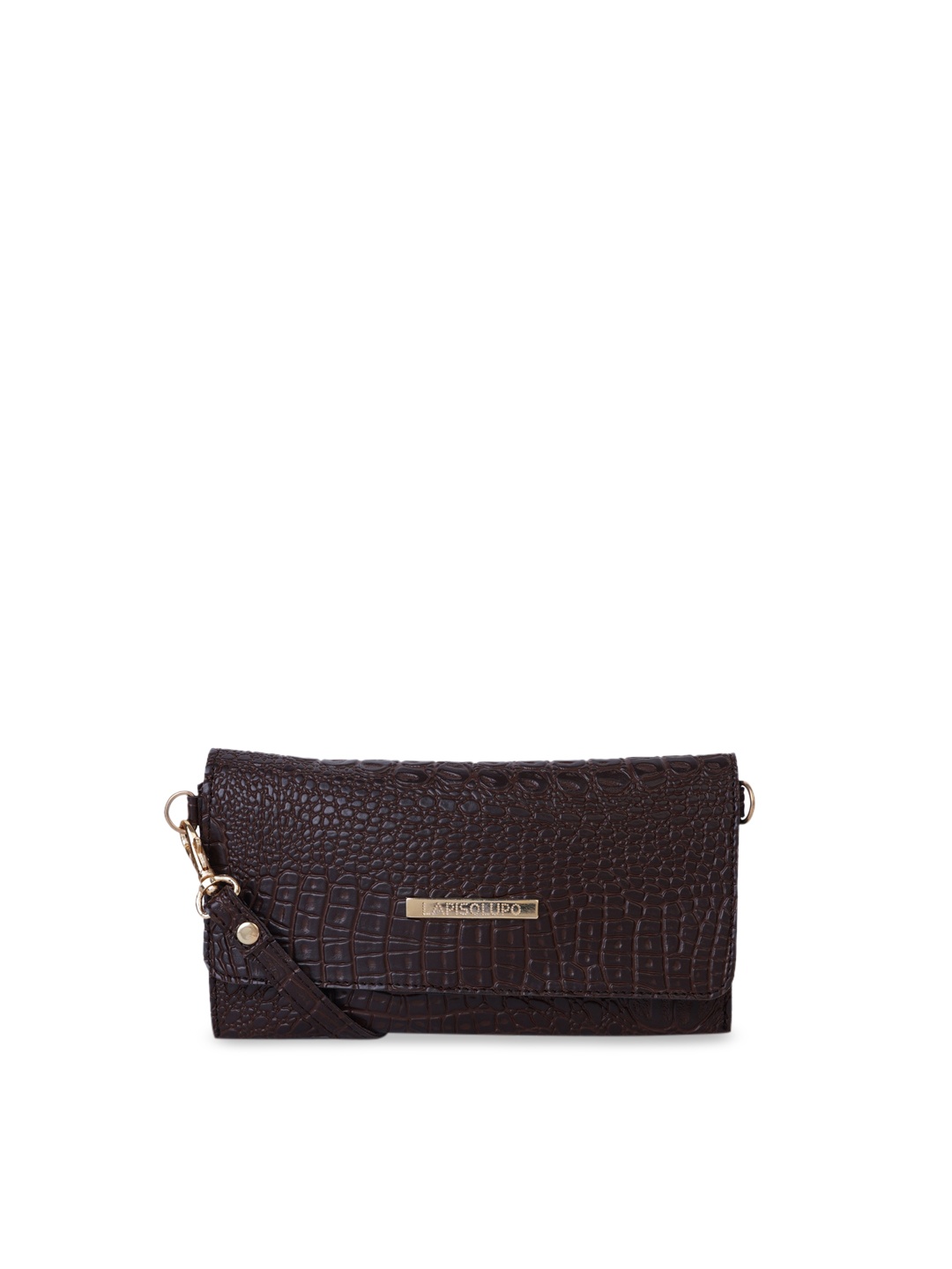 

Lapis O Lupo Brown Self Design Sling Bag