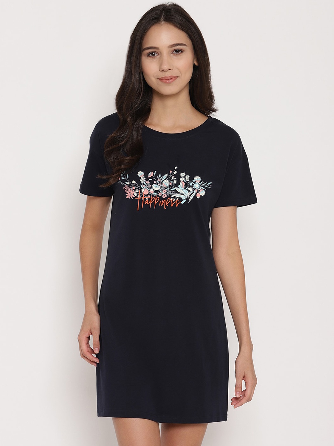 

COASTLAND Navy Blue Printed Nightdress