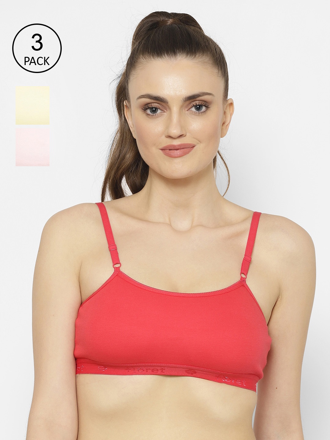 

Floret Pink & Coral Solid Set of 3 Workout Bra 1492_Pink-Tomato-Lemon-Pink-Tomato