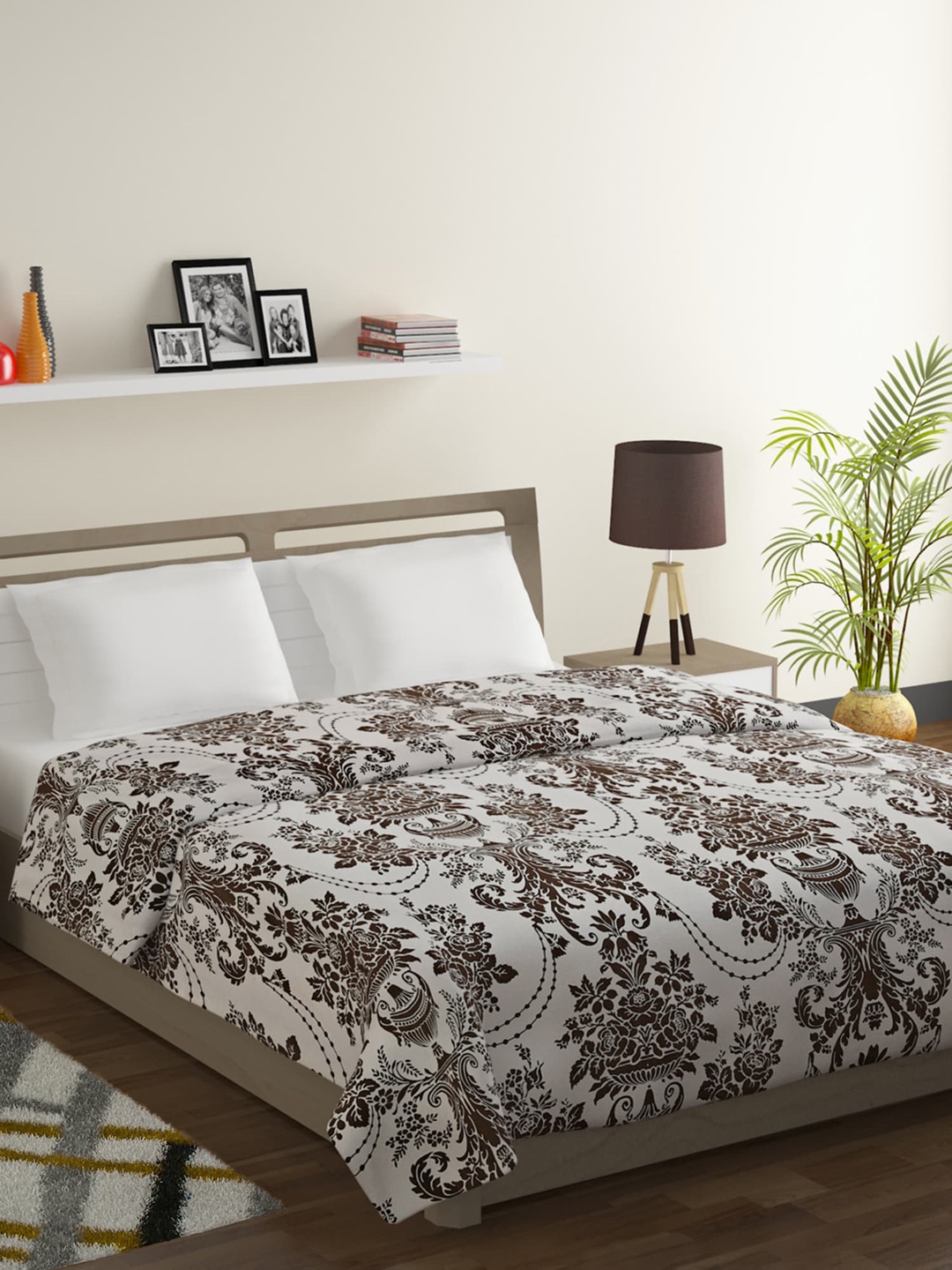 

SWAYAM Blue & Brown Ethnic Motifs Mild Winter 150 GSM Double Bed Comforter