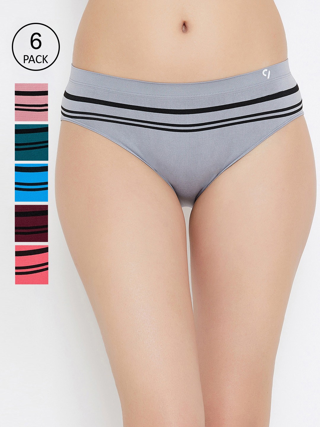 

C9 AIRWEAR Seamless Women Pack Of 6 Assorted Basic Briefs