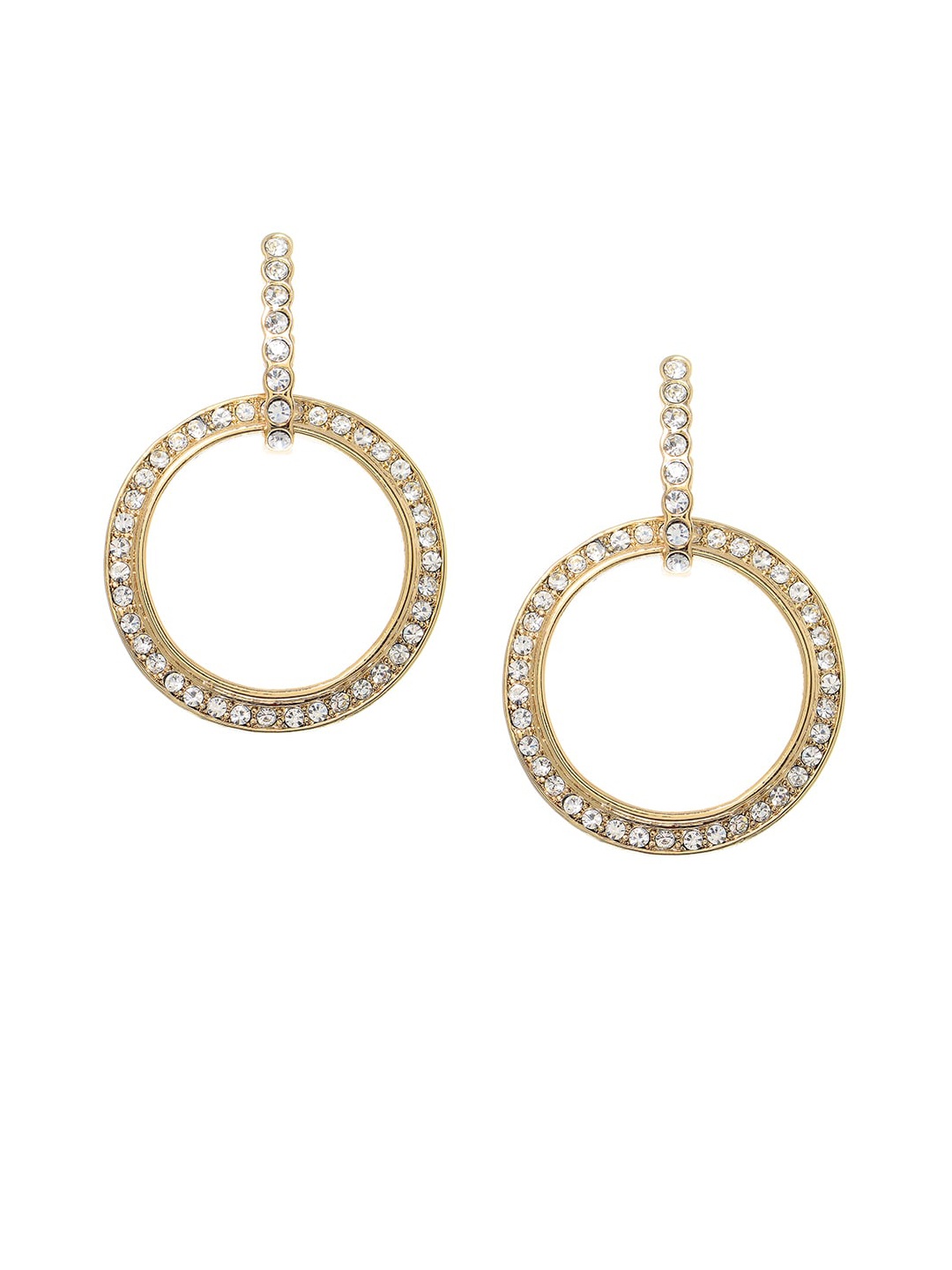 

FabAlley Gold-Plated Circular Drop Earrings