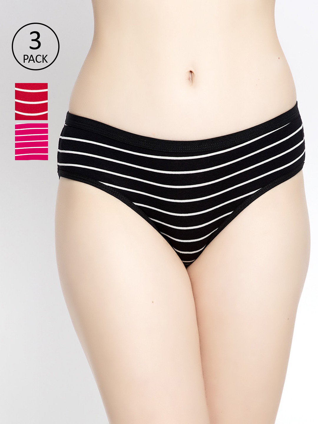 

GRACIT Women Pack of 3 Assorted Hipster Briefs PW25-01-03-07