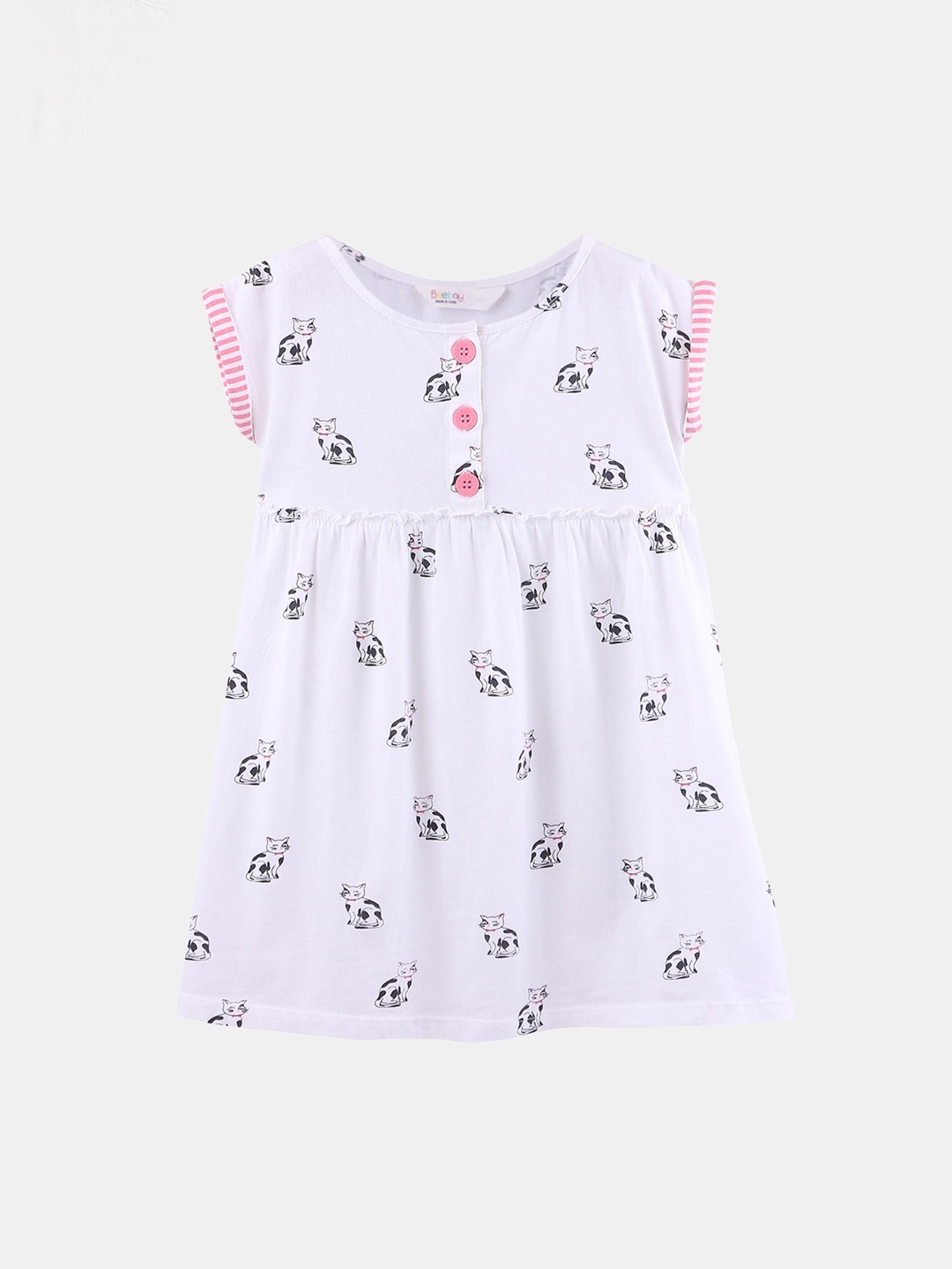 

Beebay Girls White Printed A-Line Dress