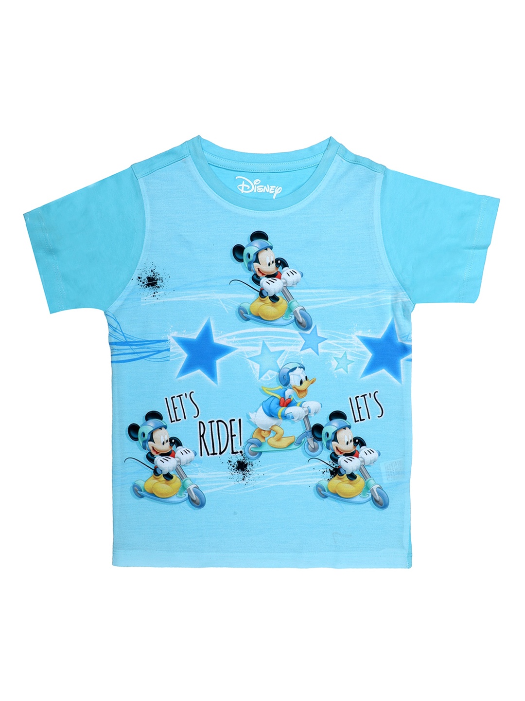

Disney by Wear Your Mind Boys Blue Mickey & Freinds Printed Round Neck T-shirt