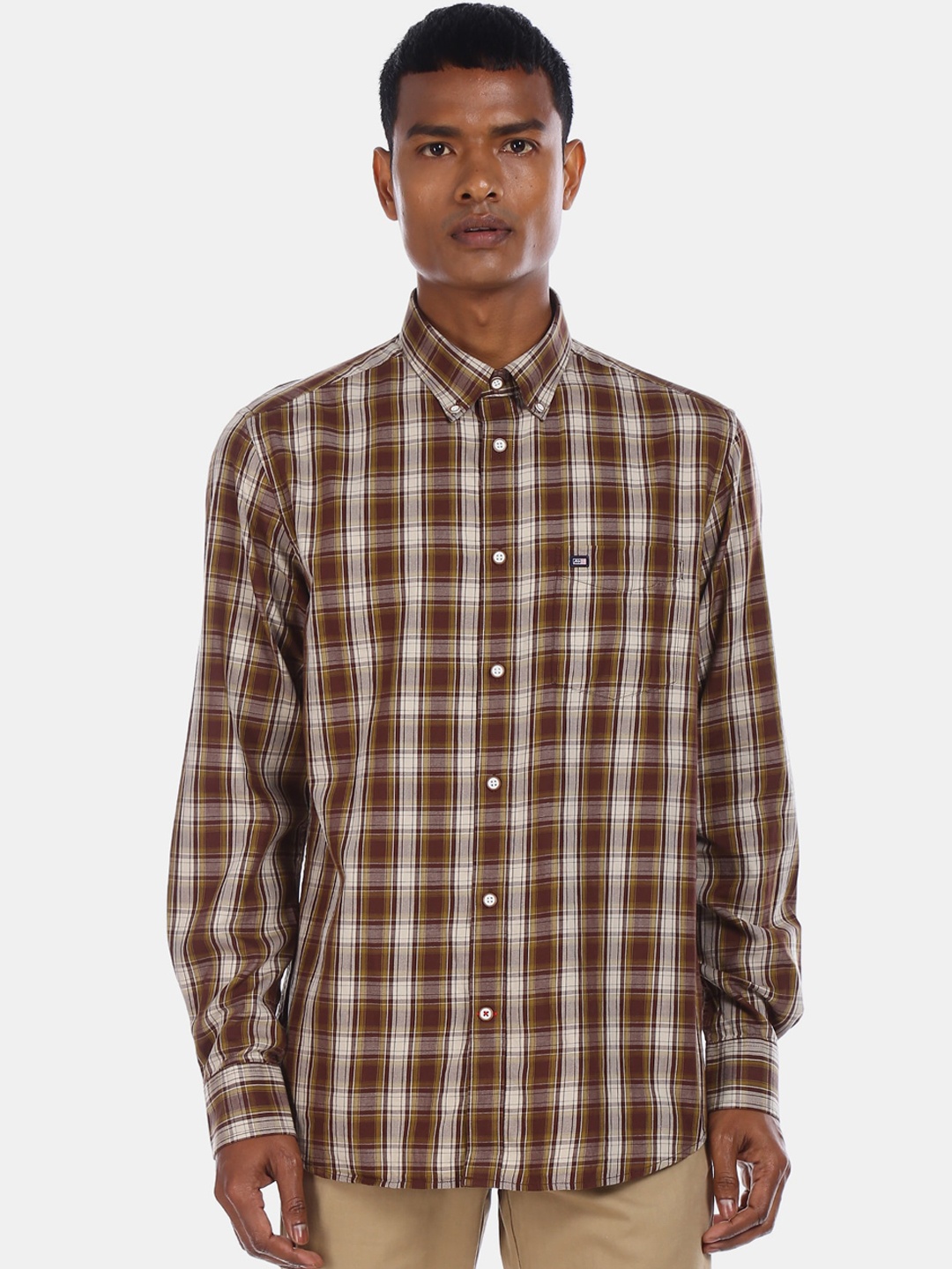 

Arrow Sport Men Brown Regular Fit Checked Casual Shirt