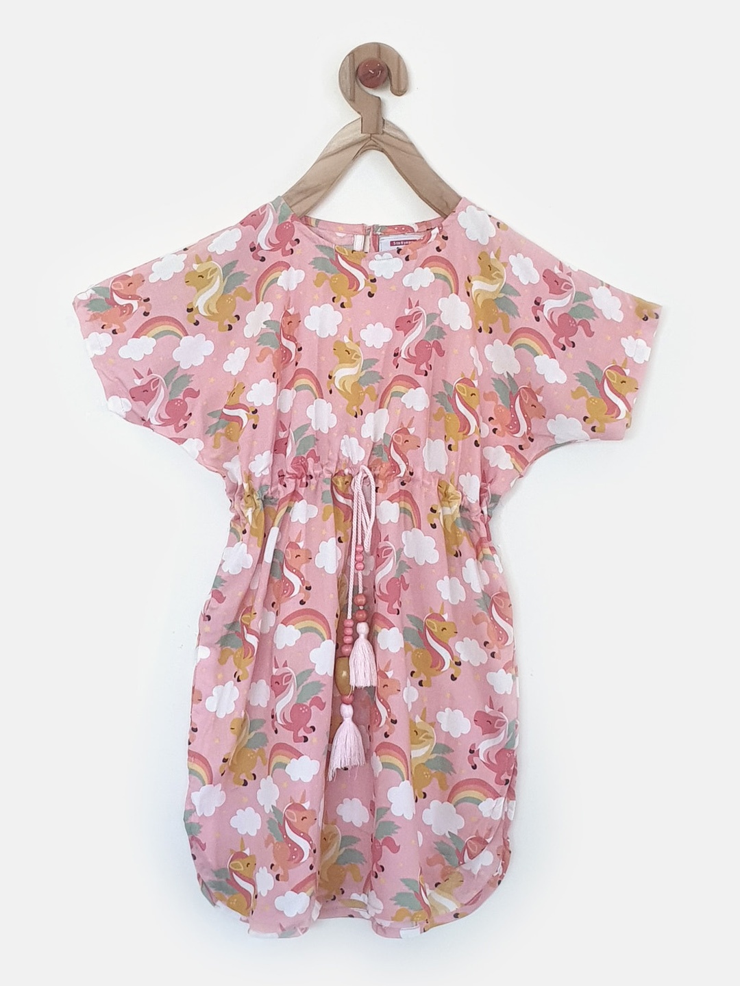 

The Kaftan Company Girls Pink & White Printed Nightdress