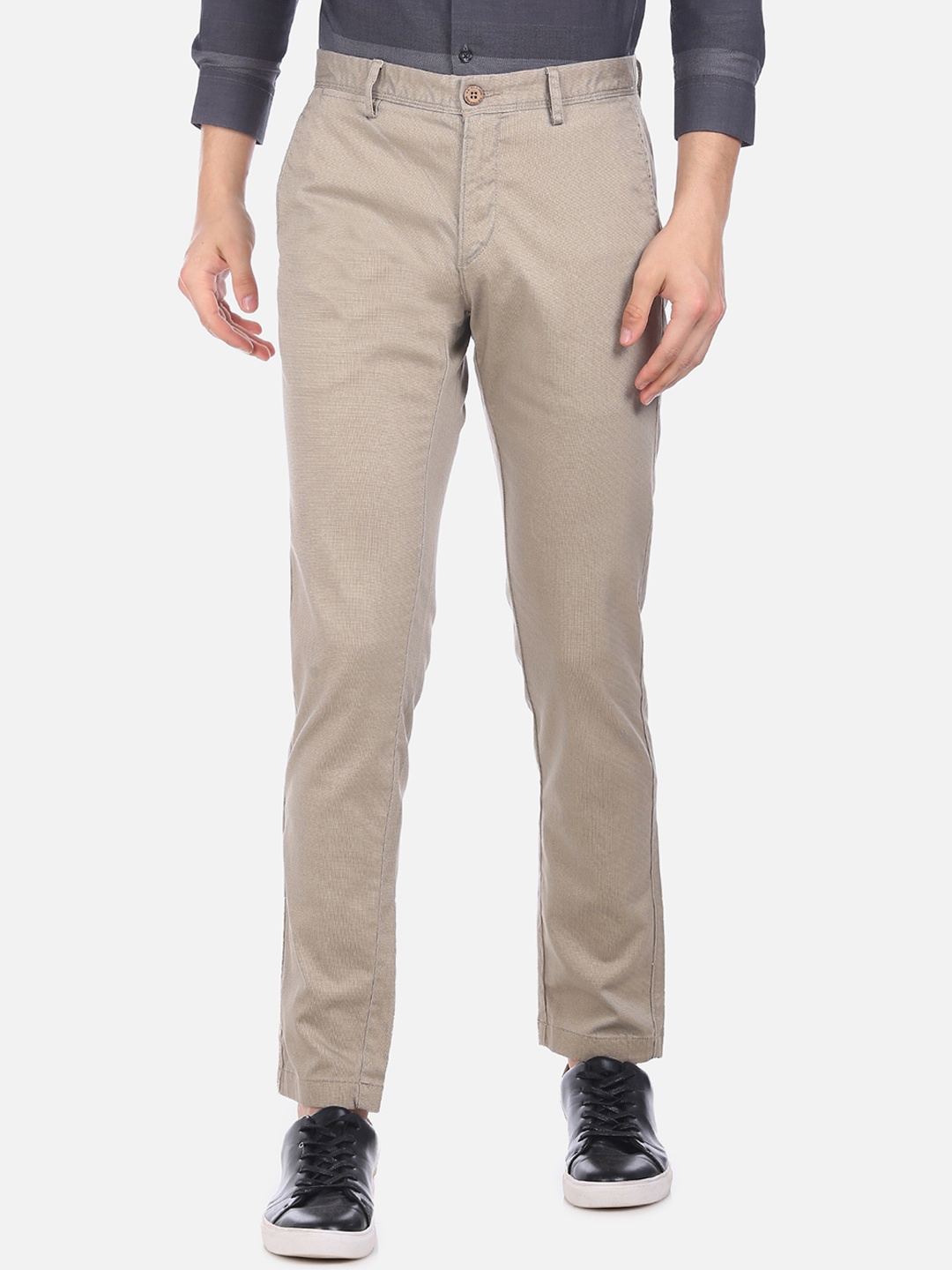 

U.S. Polo Assn. Men Beige Regular Fit Solid Chinos