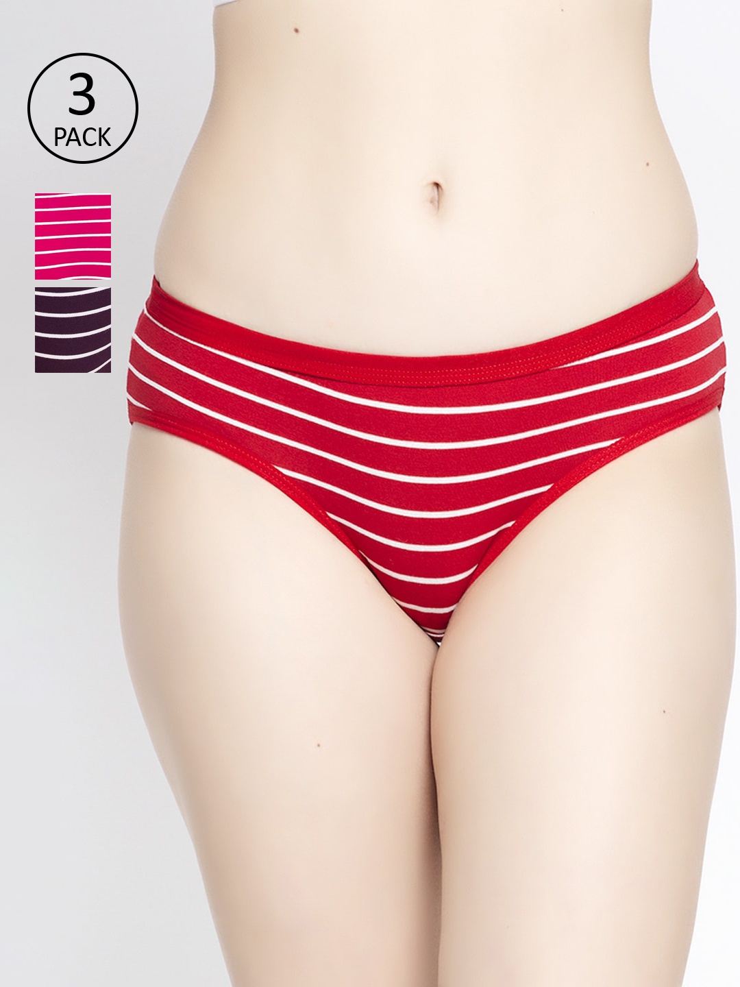 

GRACIT Women Pack of 3 Assorted Hipster Briefs PW25-03-07-16