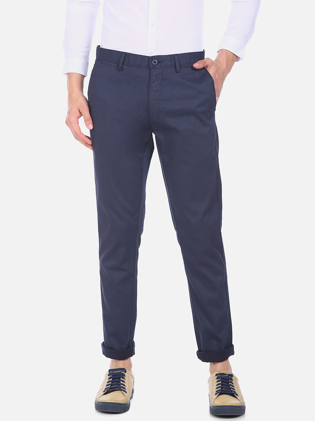 

U.S. Polo Assn. Men Blue Regular Fit Solid Chinos