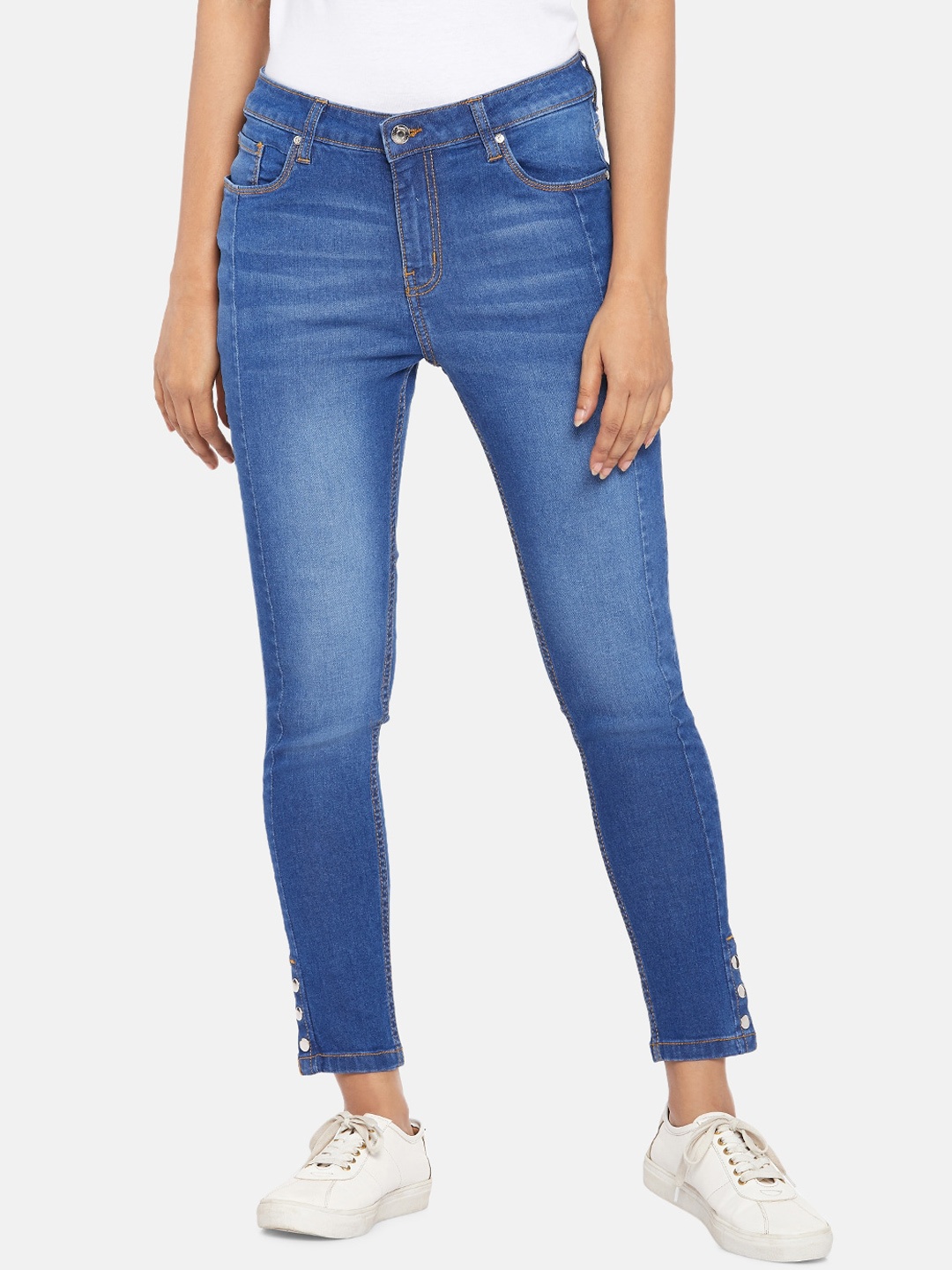 

People Women Blue Regular Fit Jeans