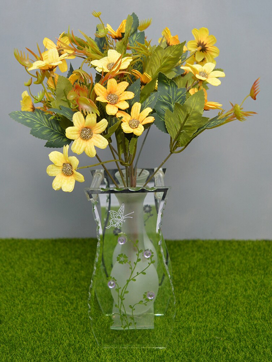 

fancy mart Set Of 2 Artificial Daisy Flower Bunches, Yellow